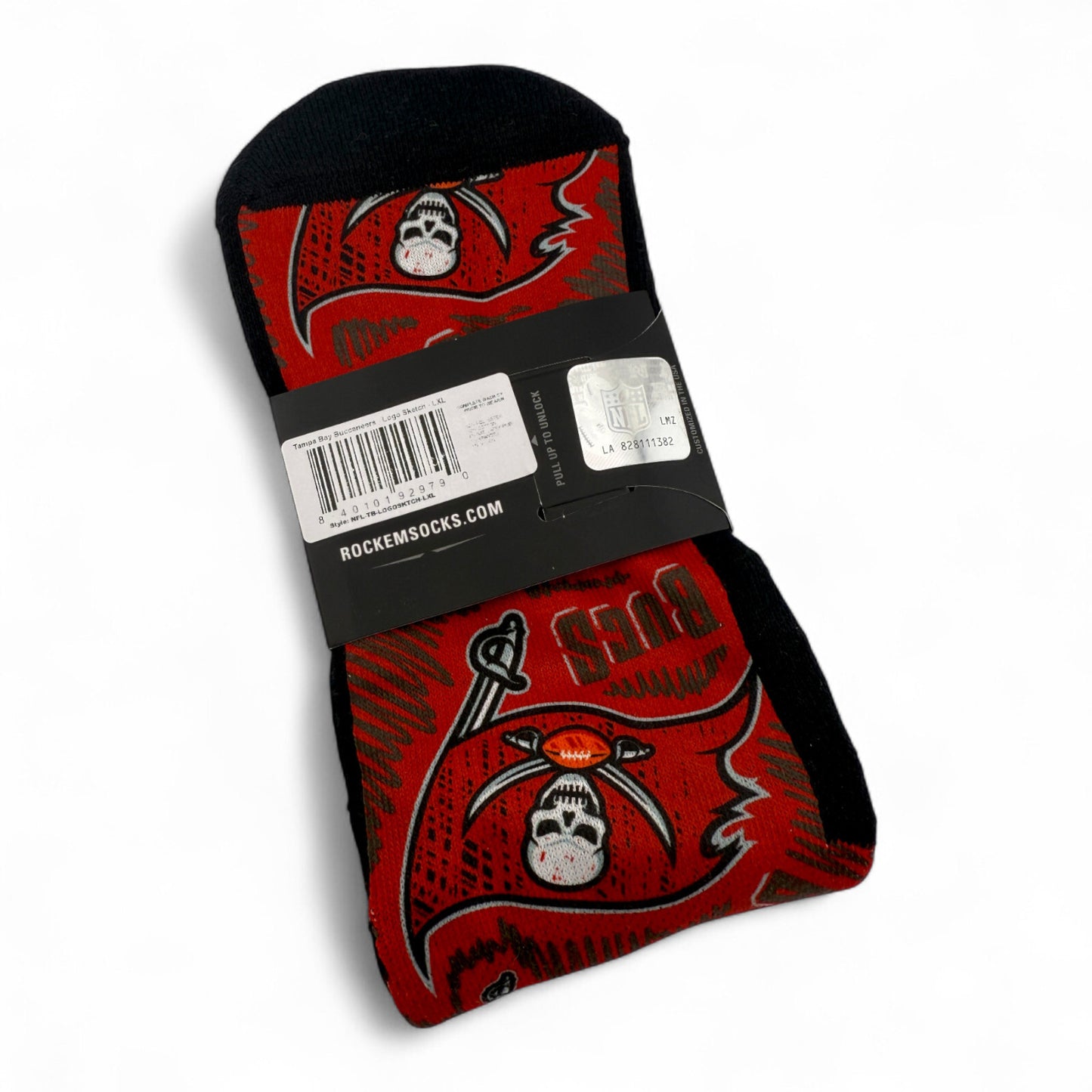 Rock 'Em Socks Tampa Bay Buccaneers NFL Football Logo Sketch Size L/XL 9-13