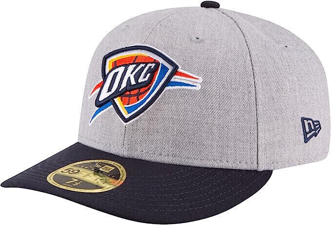New Era Oklahoma City Thunder NBA OKC Blue 59FIFTY Low Profile Crown Hat Cap