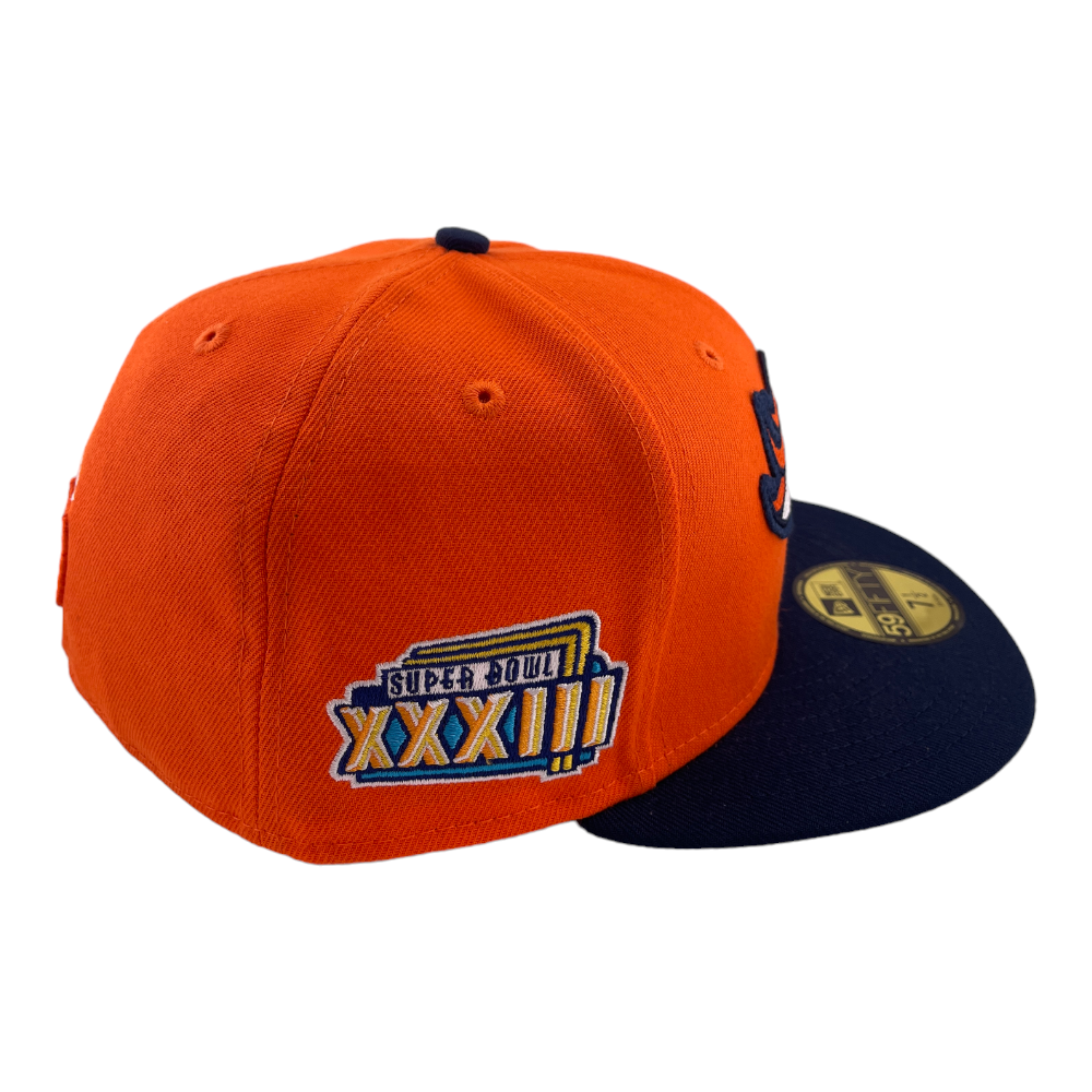 New Era Denver Broncos Letterman Super Bowl XXXIII Patch 59FIFTY Fitted Hat Cap