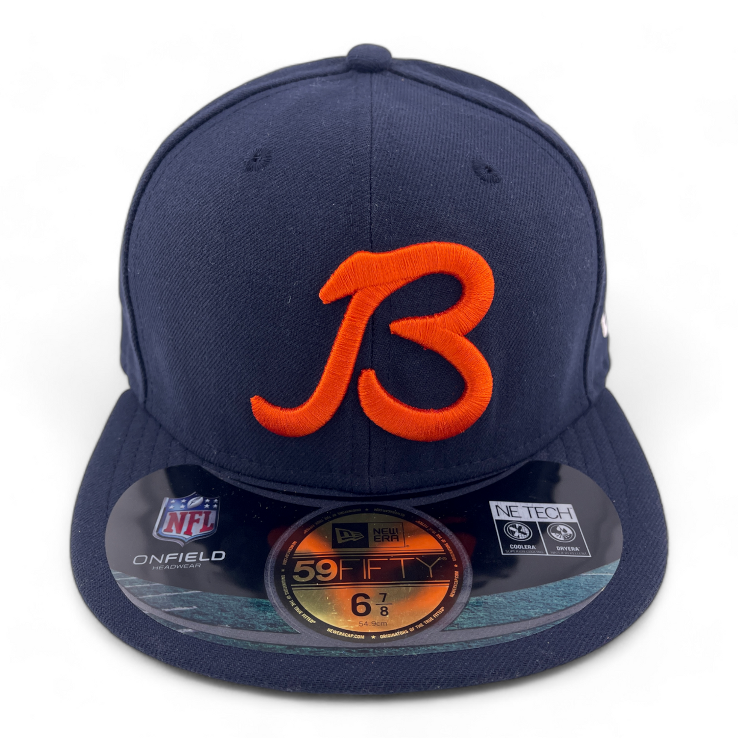 New Era Chicago Bears NFL On-Field B Logo Navy Blue UV 59Fifty Fitted Hat Cap