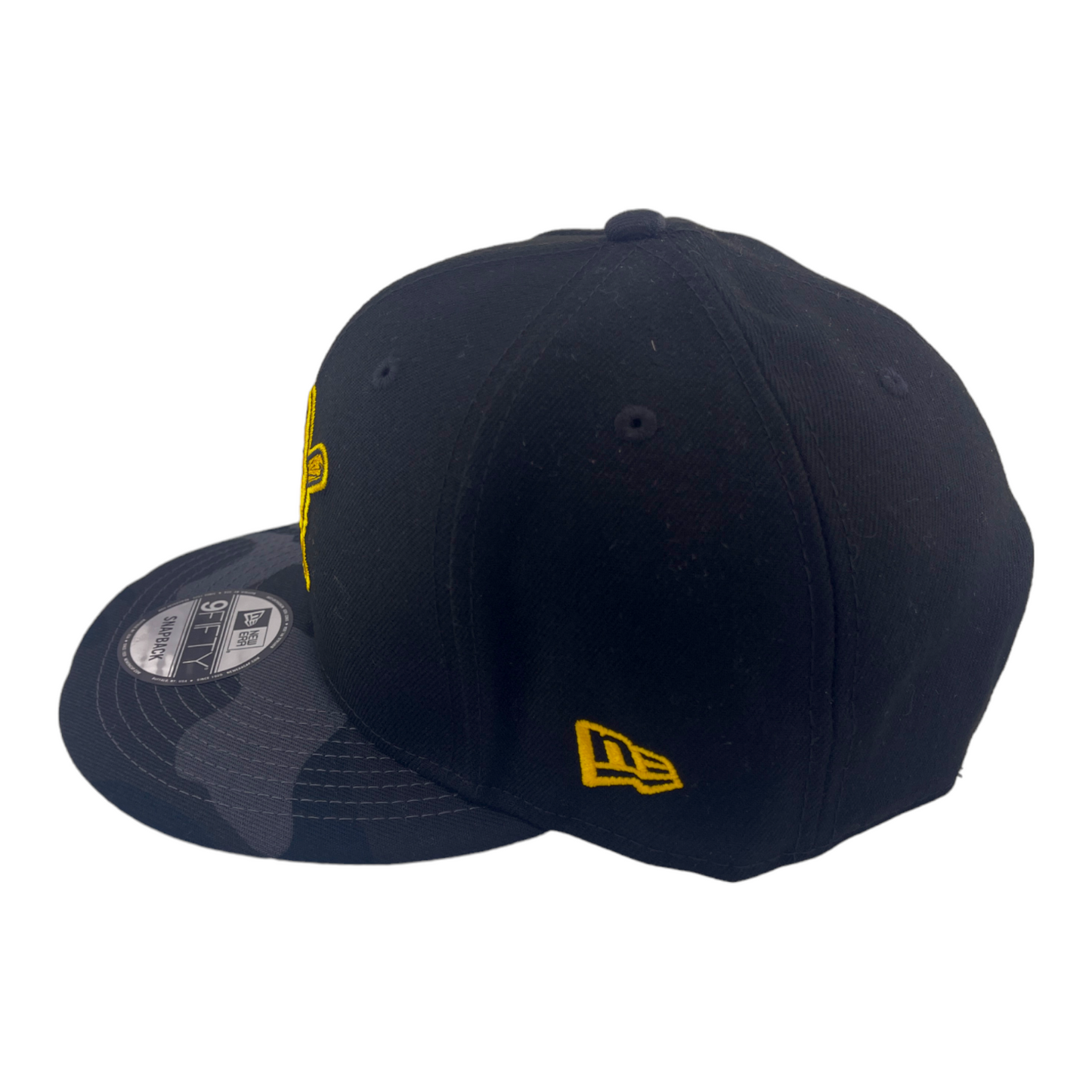 New Era Pittsburgh Pirates Logo Camo Visor Black/Grey UV 9FIFTY Snapback Hat Cap