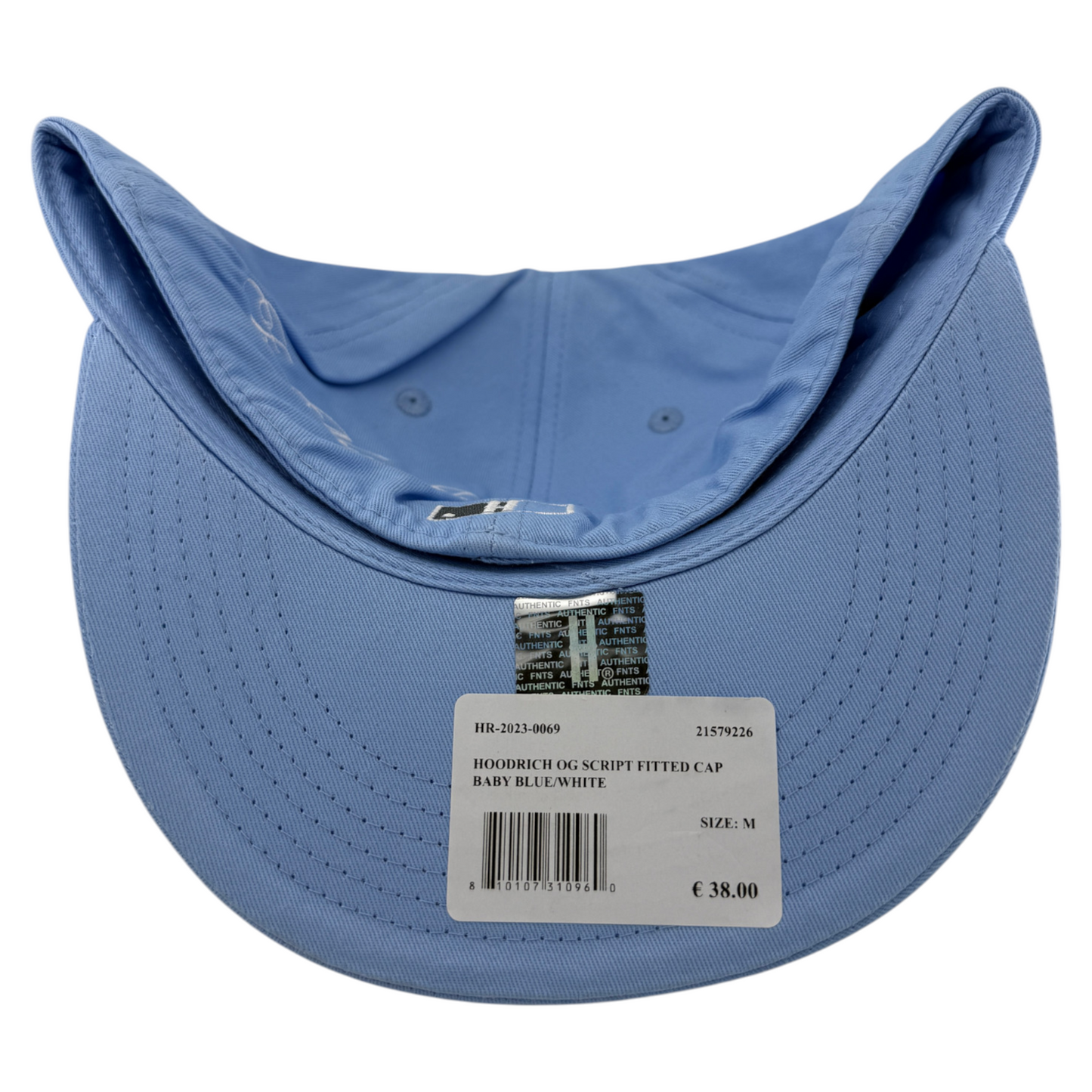 Hoodrich OG Gothic Script Logo Sky Baby Blue Fitted A-Frame Flatbill Hat Cap