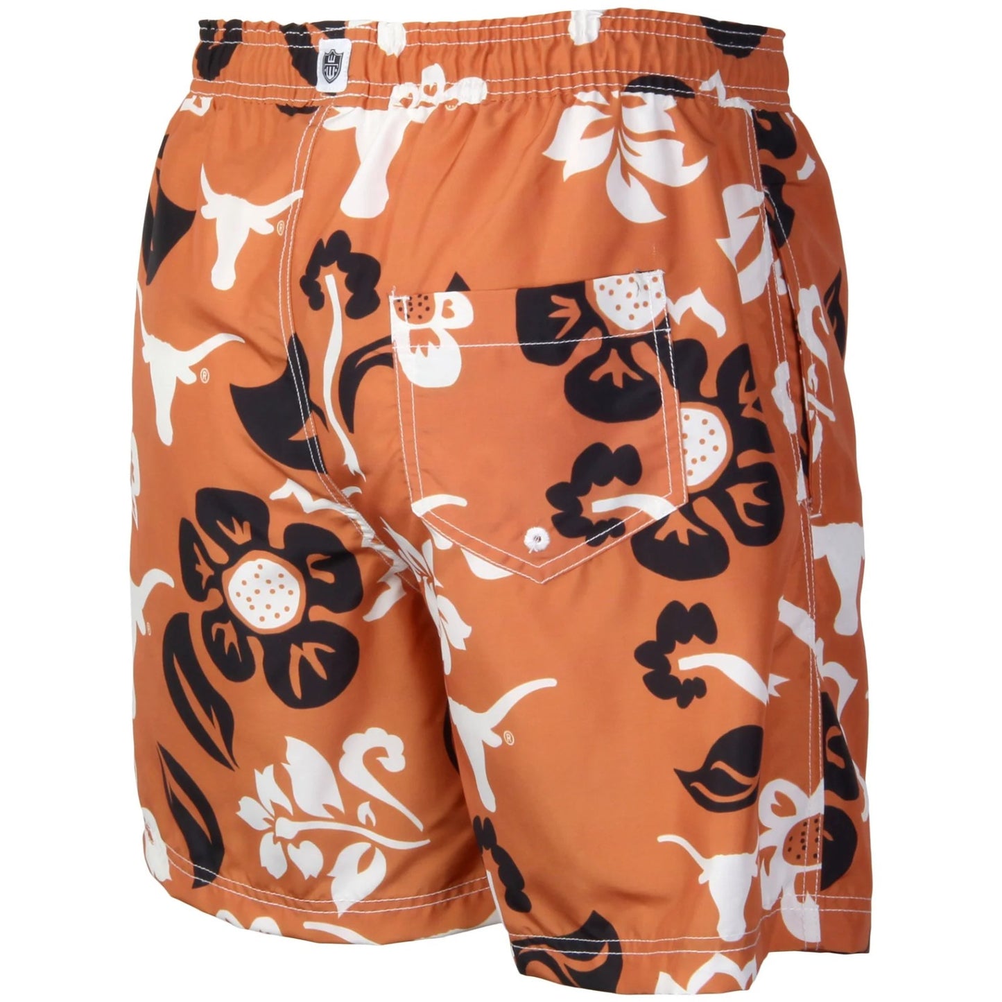 Wes & Willy University of Texas Longhorns Hawaiian Floral Volley Swim Trunks L