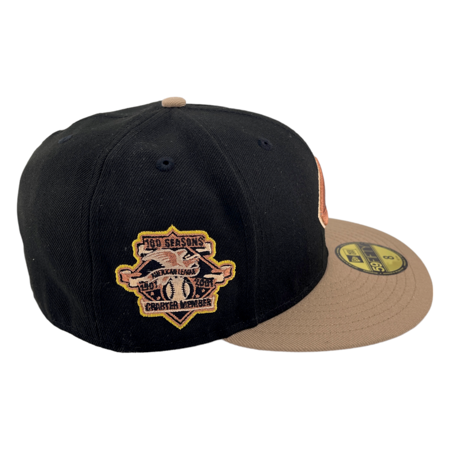 New Era Cleveland Indians MLB 100th Season Patch Rust Belt Metallic Logo 59FIFTY Hat Cap
