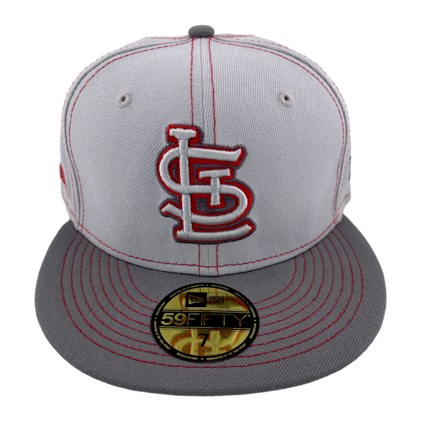New Era St. Louis Cardinals MLB Grey Pop Pack Red Stitch 59Fifty Fitted Hat Cap