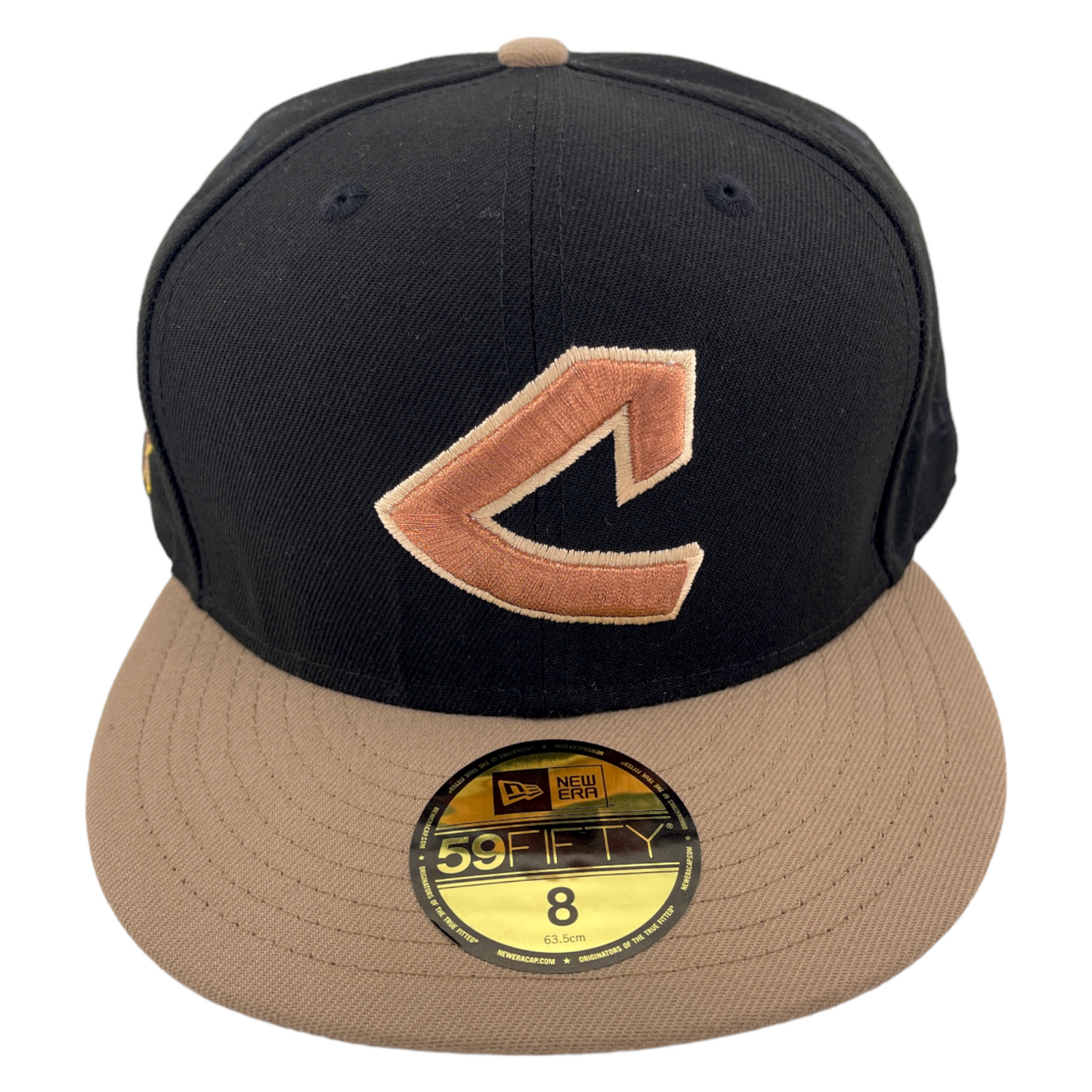 New Era Cleveland Indians MLB 100th Season Patch Rust Belt Metallic Logo 59FIFTY Hat Cap