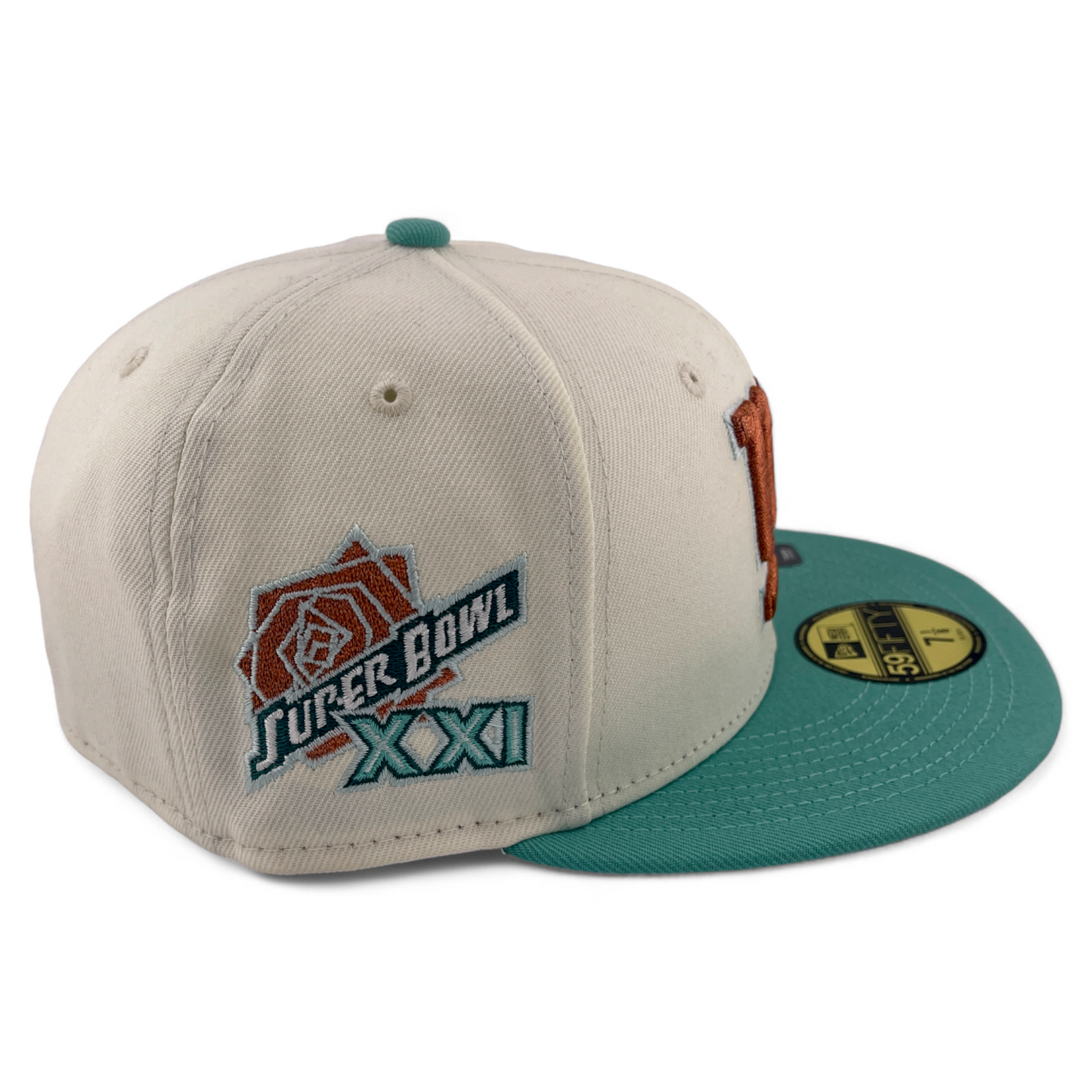 New Era New York Giants NFL City Icon Teal Super Bowl XXI 59Fifty Fitted Hat Cap
