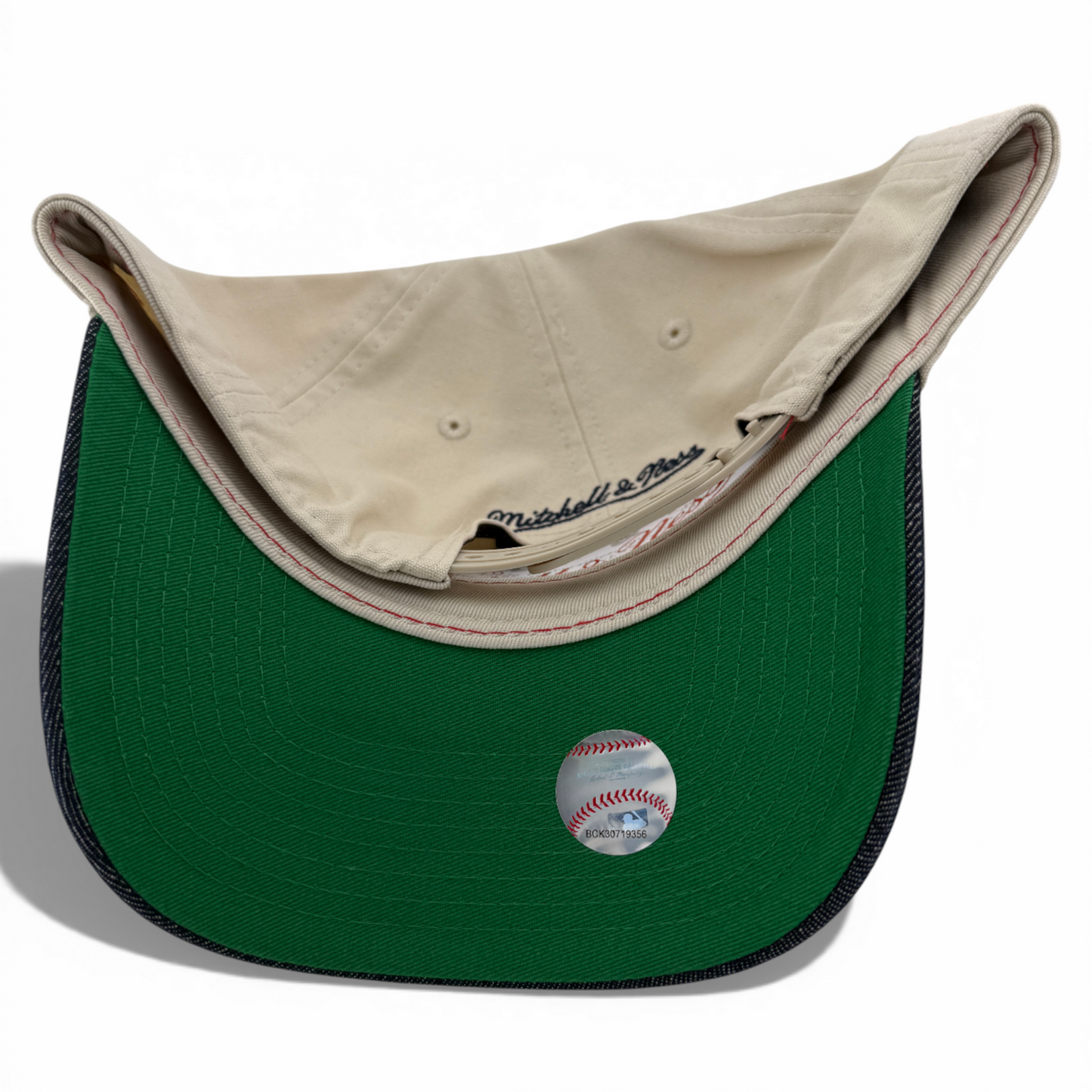 Mitchell & Ness Atlanta Braves Denim A-Frame Pro Pinch Fit Snapback Adjustable