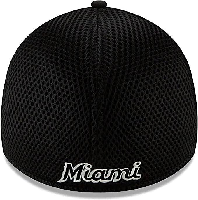 New Era Miami Marlins MLB Neo 39Thirty Black White Flex Fit Hat Cap