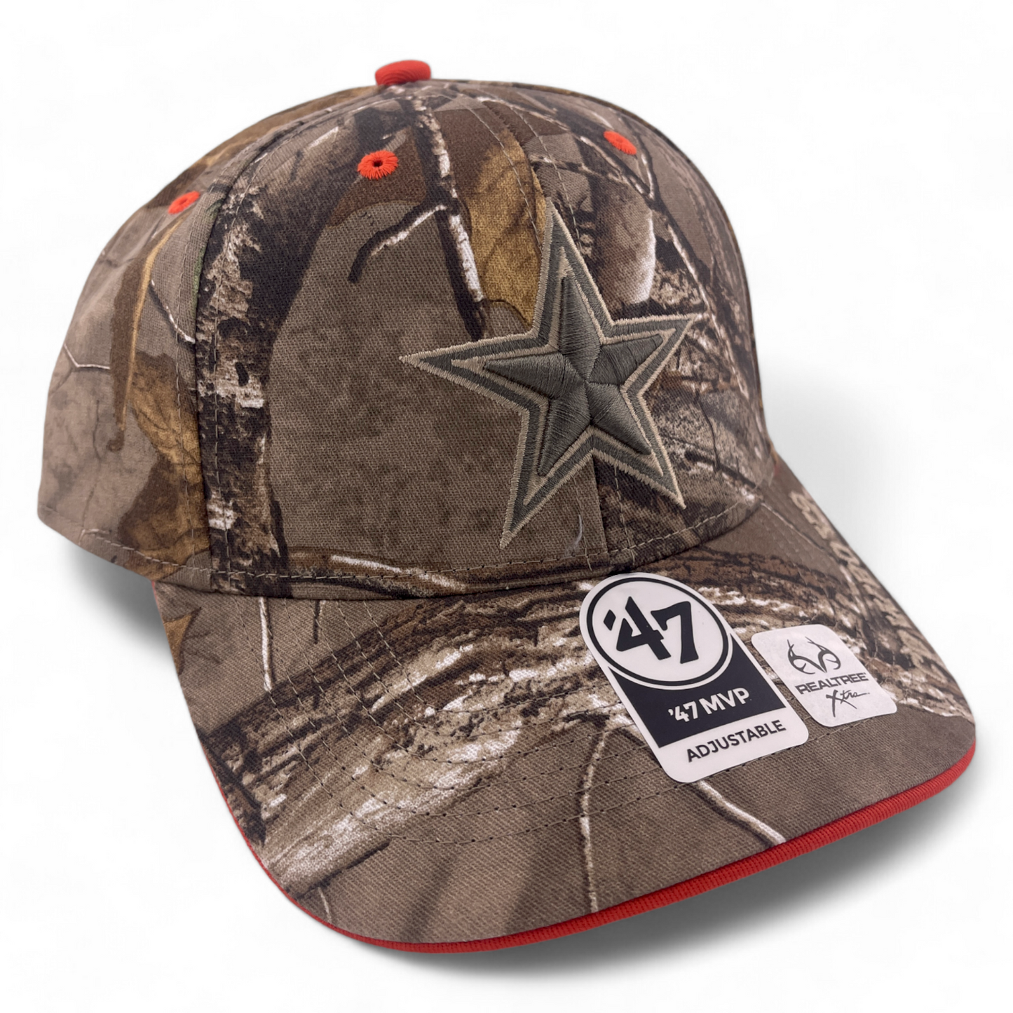 47 Brand Dallas Cowboys NFL Realtree Camouflage Camo MVP Adjustable Back Hat Cap