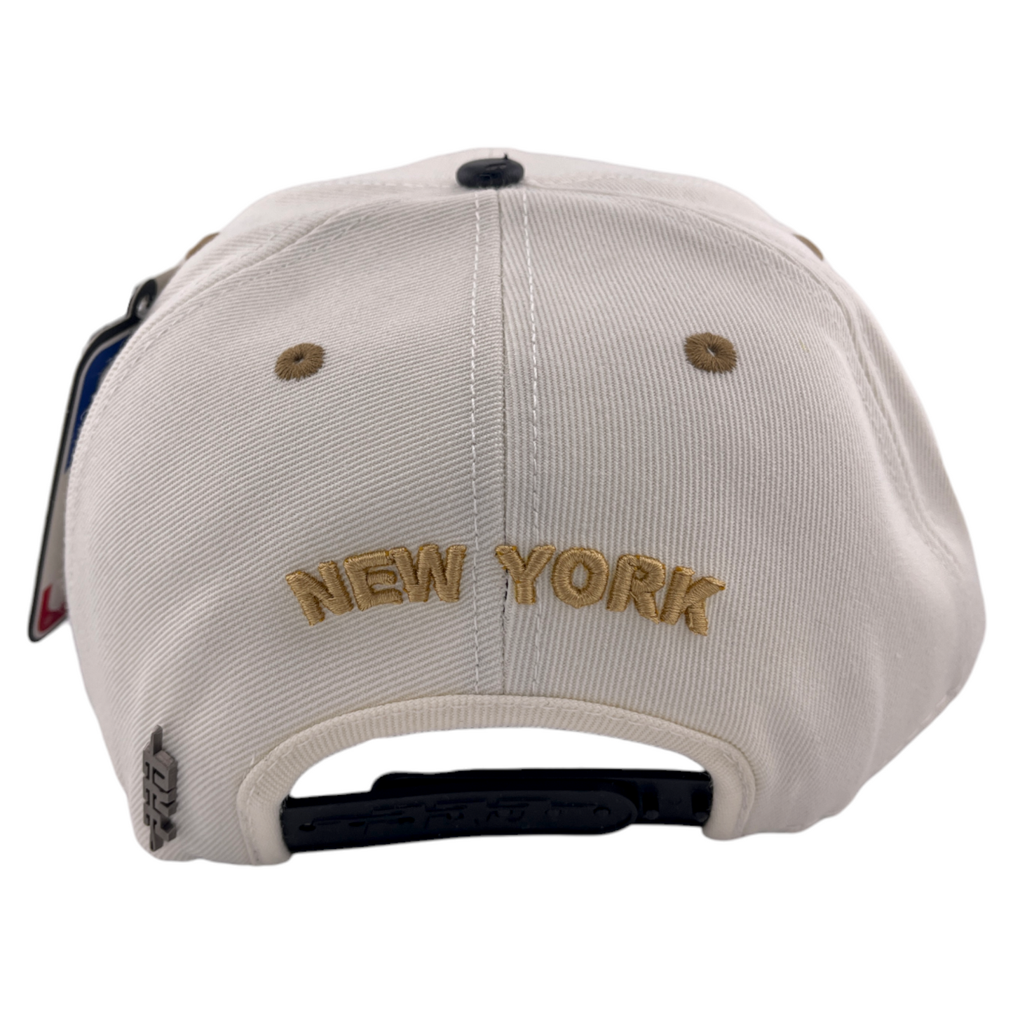 Pro Standard New York Yankees MLB Script Logo Side Patch Ivory/Gold Snapback Hat Cap