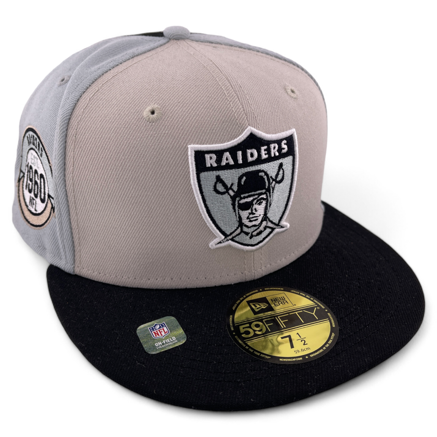 New Era Las Vegas Raiders NFL 2023 Historic Logo Sideline 59Fifty Fitted Hat Cap