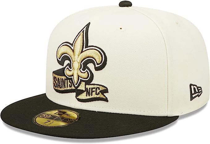 New Era New Orleans Saints 2022 Sideline NFL Cream 59FIFTY Fitted Hat Cap