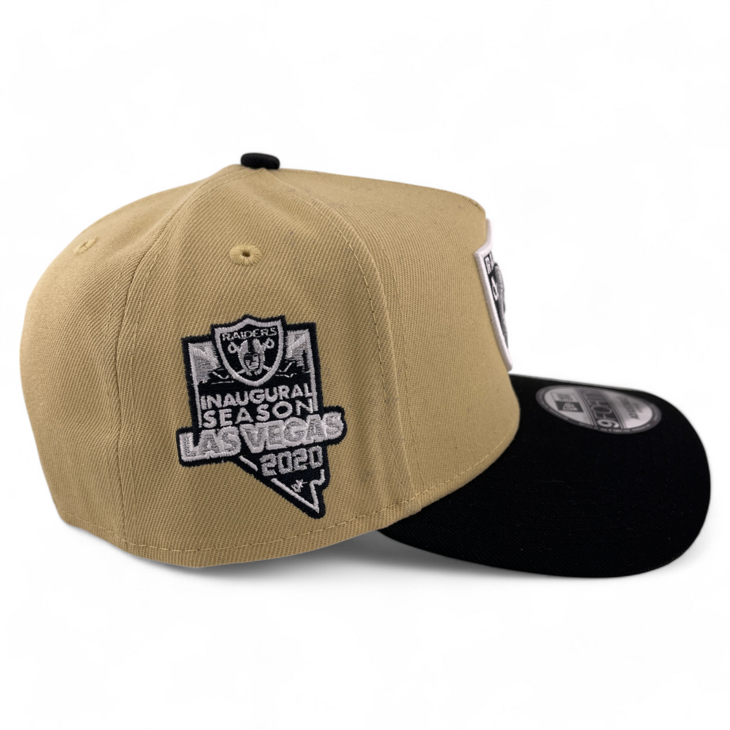 New Era Las Vegas Raiders NFL Inaugural Patch Tan 9FORTY A-Frame Snapback Hat