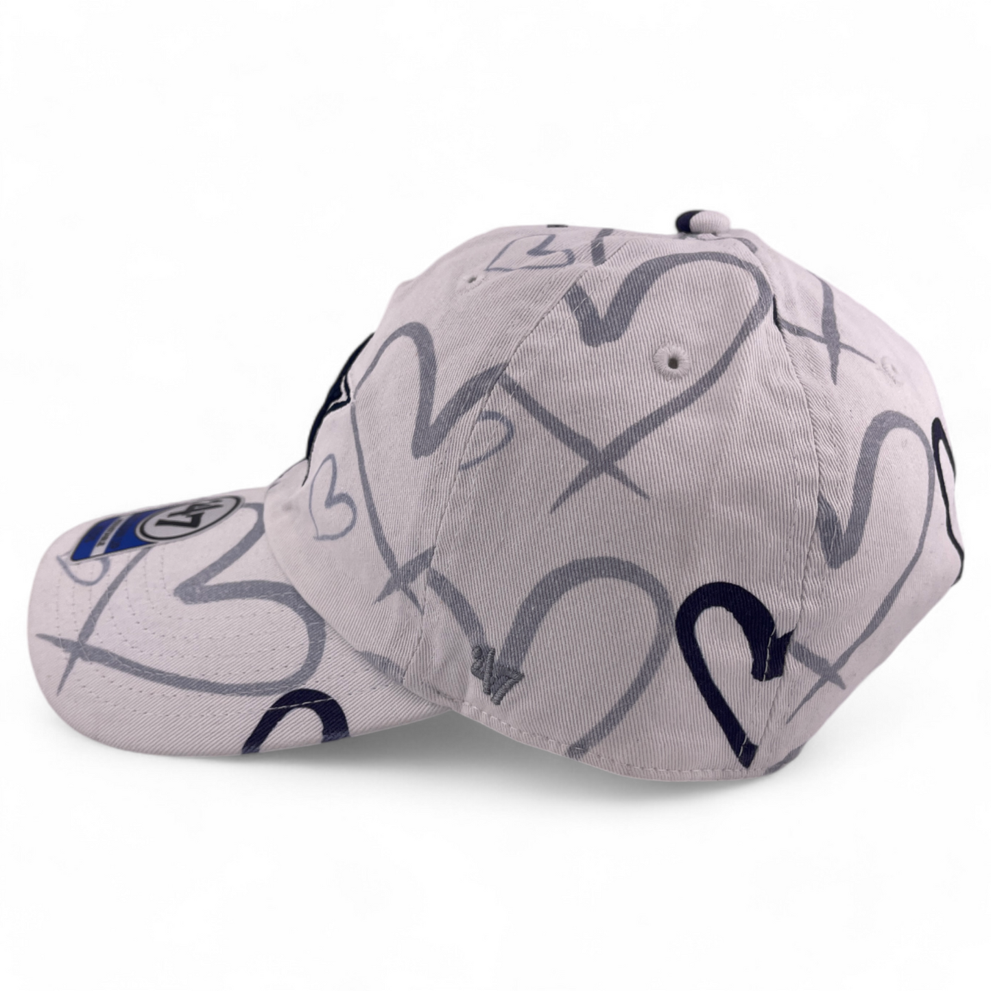 '47 Brand Dallas Cowboys NFL Girls Adore Hearts Kids Clean Up Adjustable Dad Hat