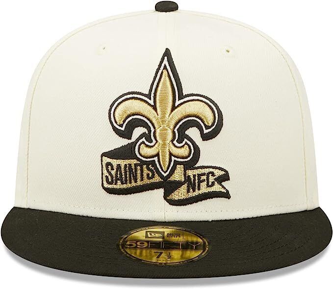 New Era New Orleans Saints 2022 Sideline NFL Cream 59FIFTY Fitted Hat Cap