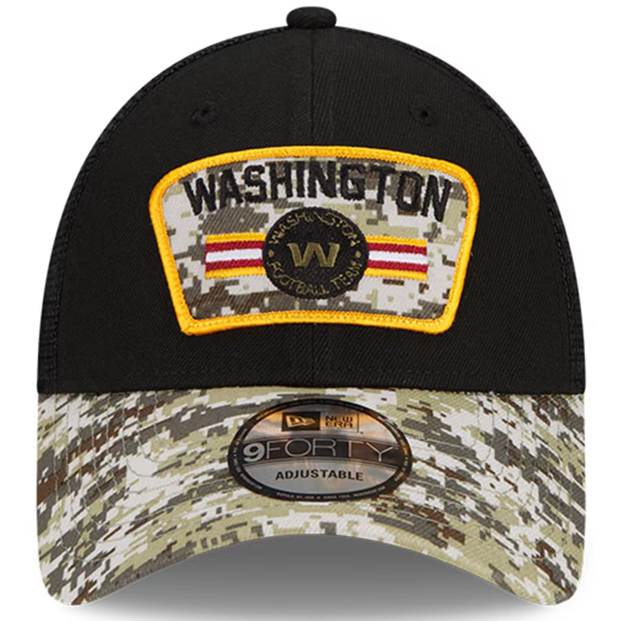 New Era Washington Football Team Salute to Service Camo 9Forty Snapback Hat Cap