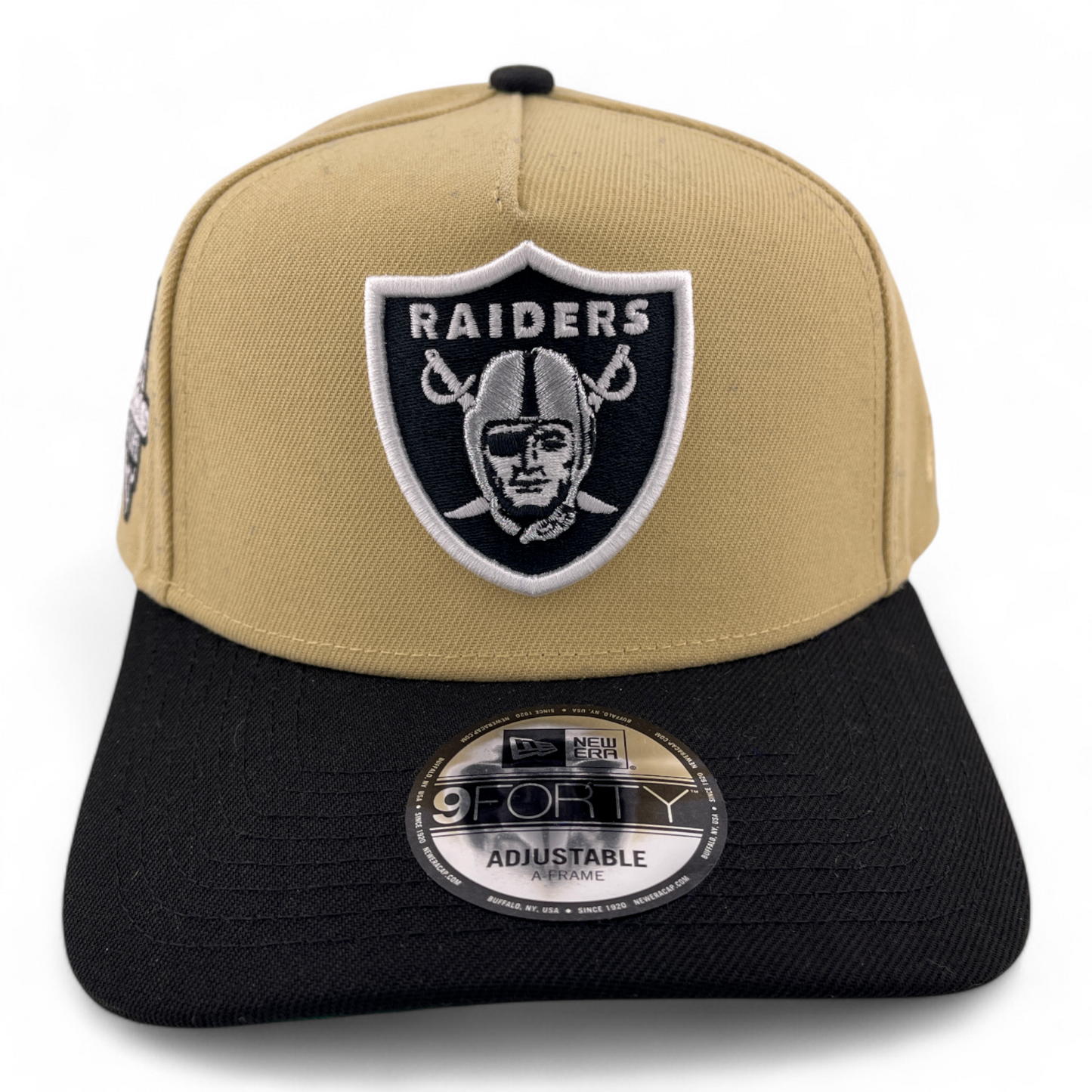 New Era Las Vegas Raiders NFL Inaugural Patch Tan 9FORTY A-Frame Snapback Hat