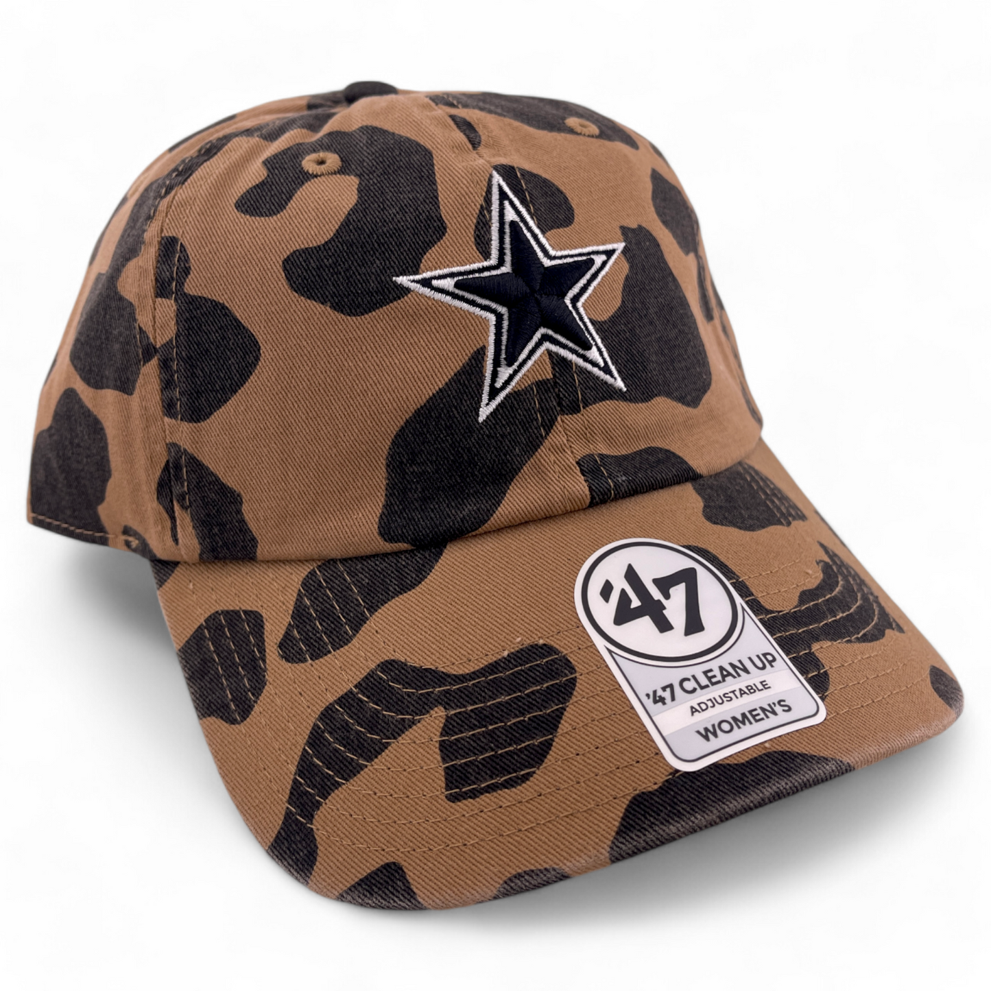 '47 Brand Dallas Cowboys Brown Camo Rosette Women's Clean Up Adjustable Dad Hat