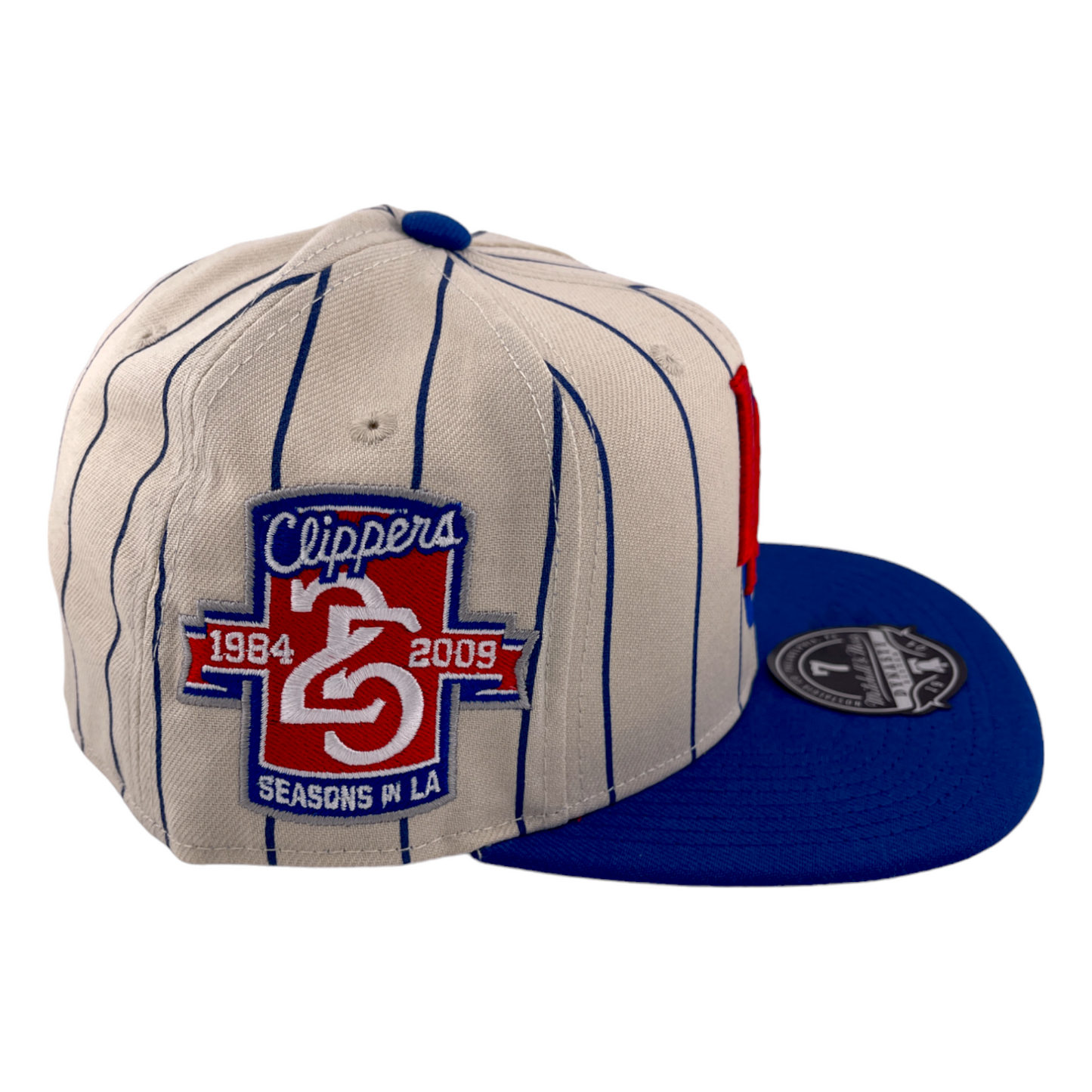 Mitchell & Ness Los Angeles Clippers 25 Seasons Pinstripe HWC Dynasty Fitted Hat