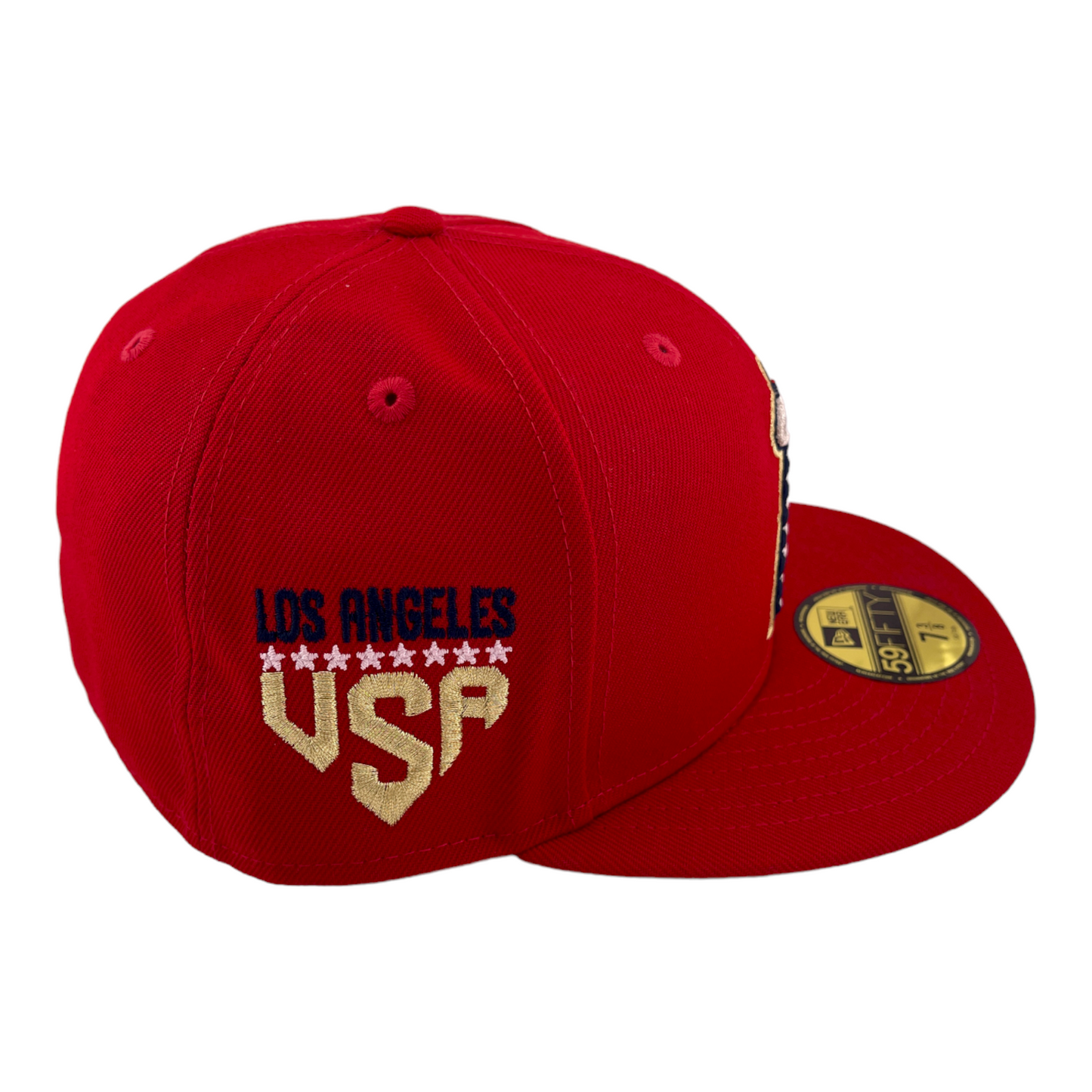 New Era Los Angeles Angels 4th of July Flag Logo USA Side Patch UV 59FIFTY Hat Cap