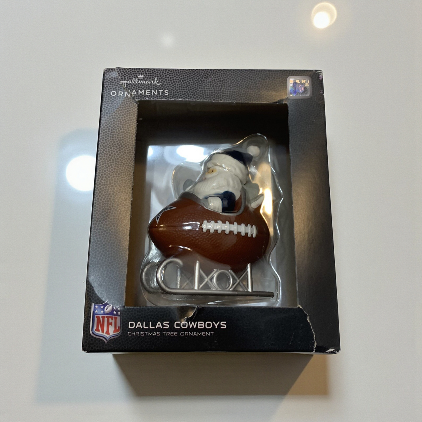 Hallmark Dallas Cowboys NFL Santa in Football Sleigh Christmas Ornament 10SL2152