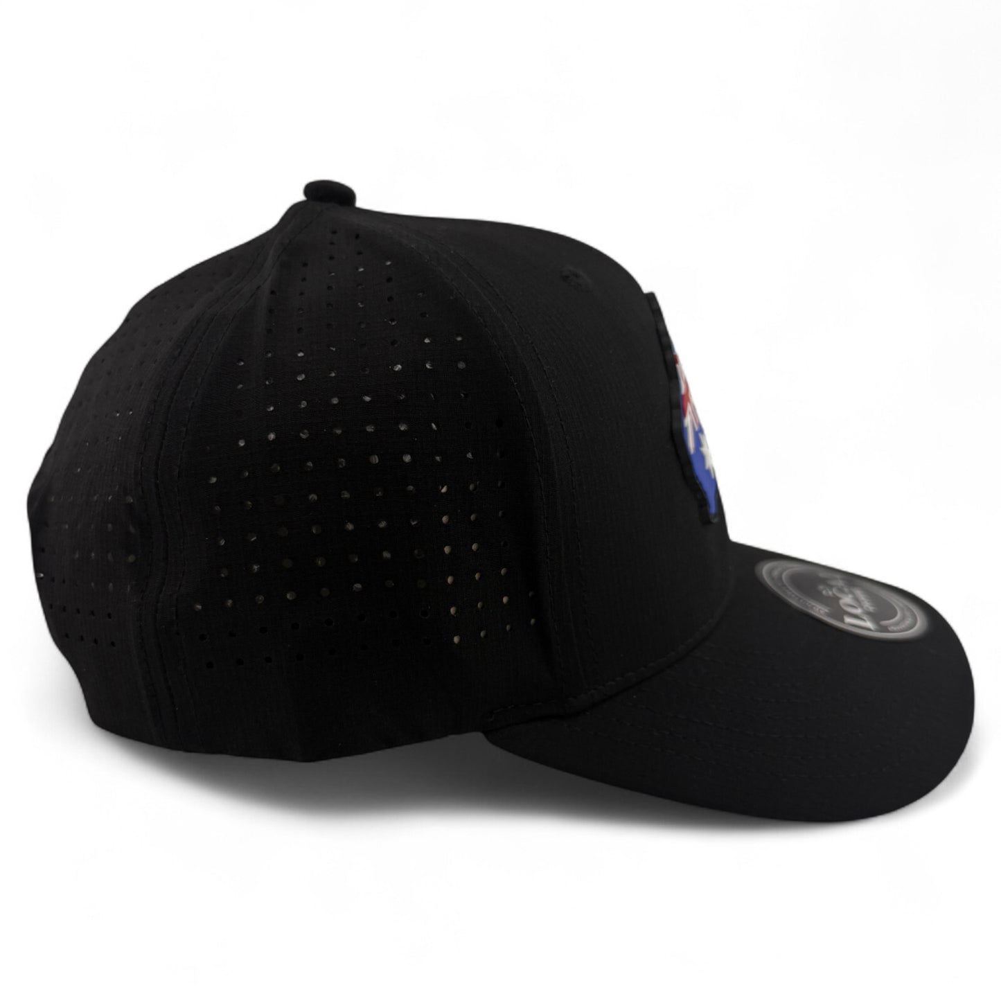 Local Crowns Australia Flag Rubber Patch Sport Black Adjustable Snapback Hat Cap