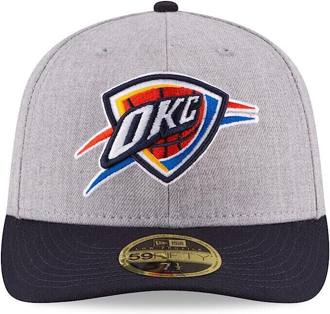 New Era Oklahoma City Thunder NBA OKC Blue 59FIFTY Low Profile Crown Hat Cap