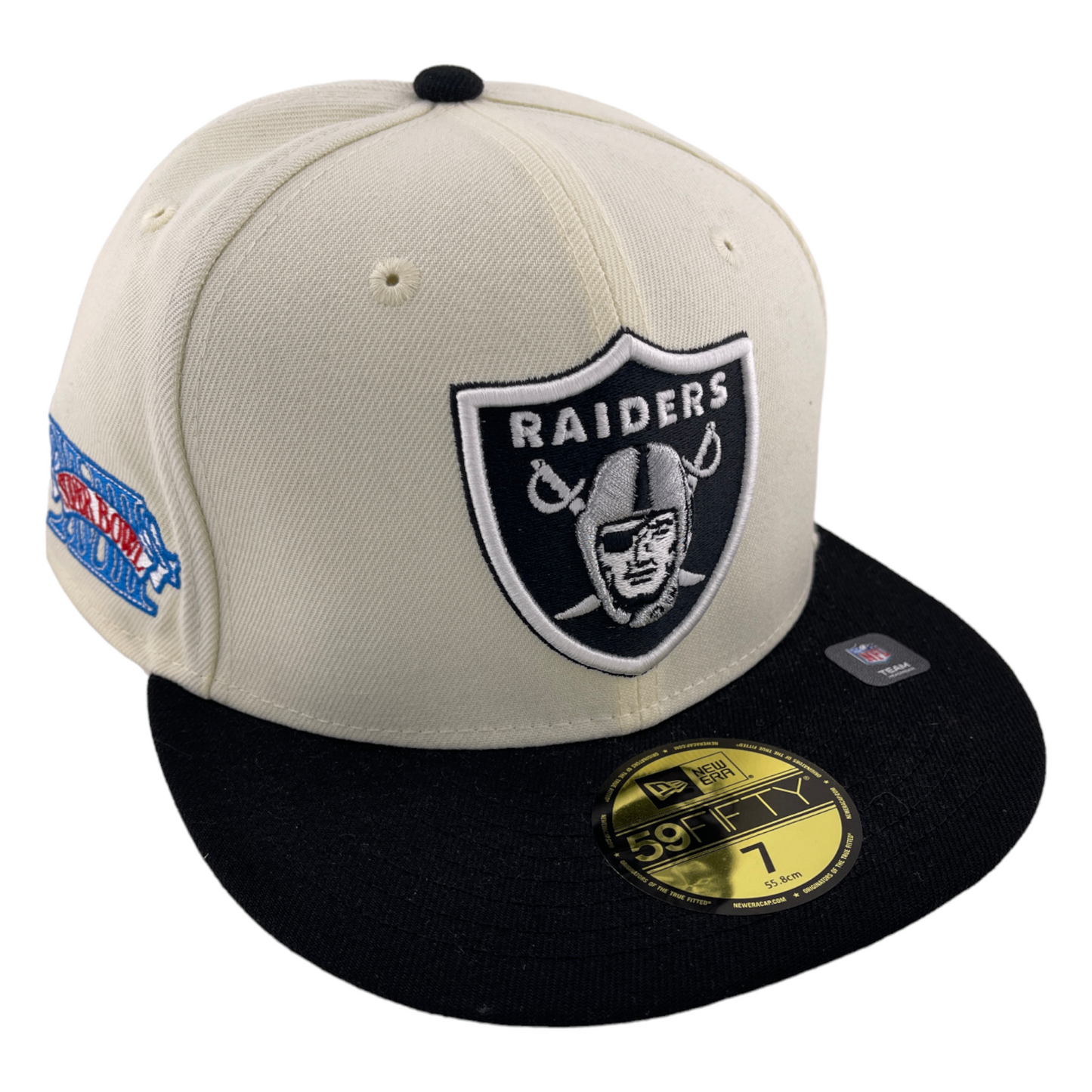 New Era Las Vegas Raiders NFL Superbowl XVIII Side Patch 59Fifty Fitted Hat Cap
