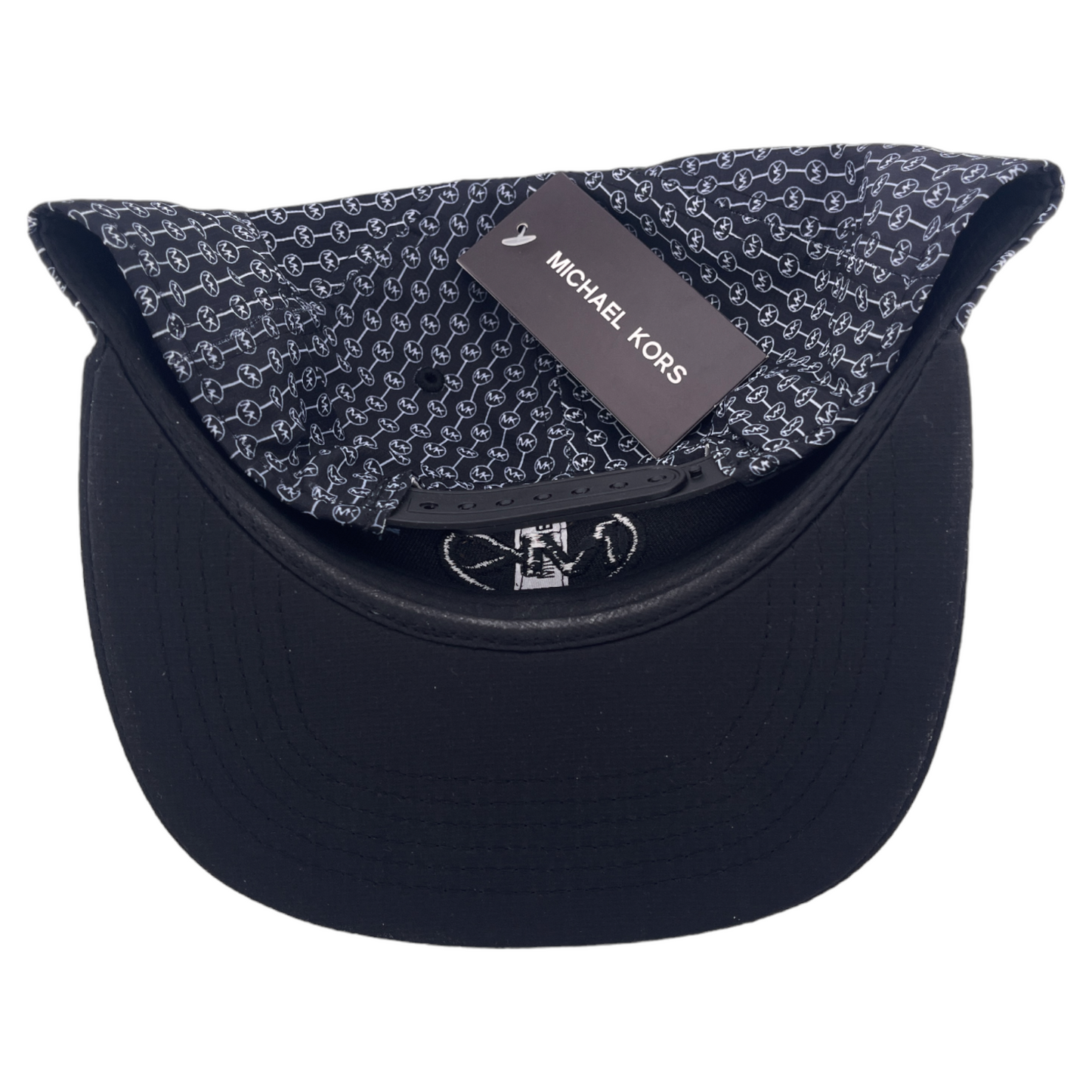 NWT Michael Kors All Over Logo Black/White Adjustable Snapback Baseball Hat Cap