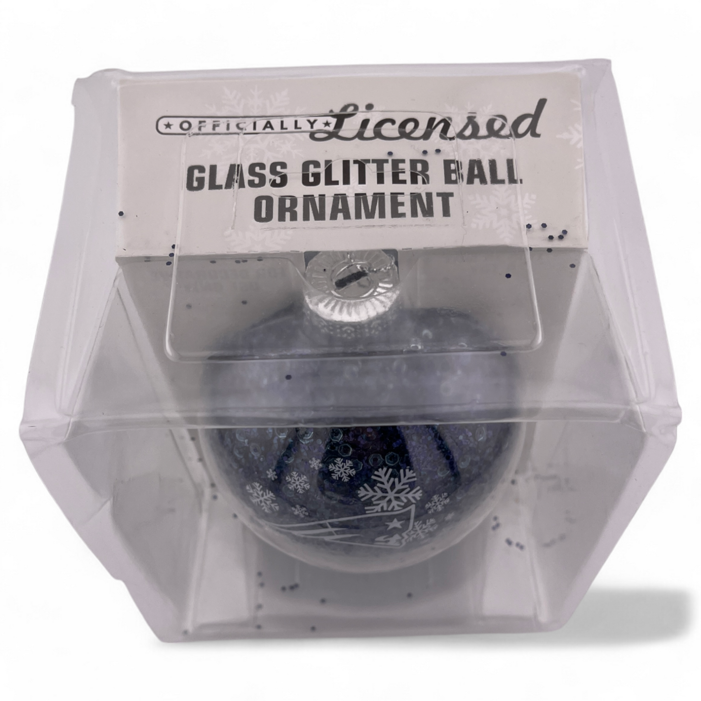 2-PACK New England Patriots NFL Glitter Ball Round Christmas Tree Ornament