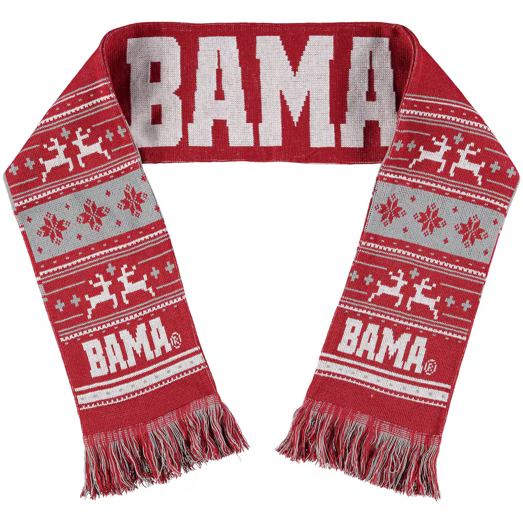 FOCO University of Alabama Crimson Tide NCAA Bama Reversible Ugly Sweater Scarf