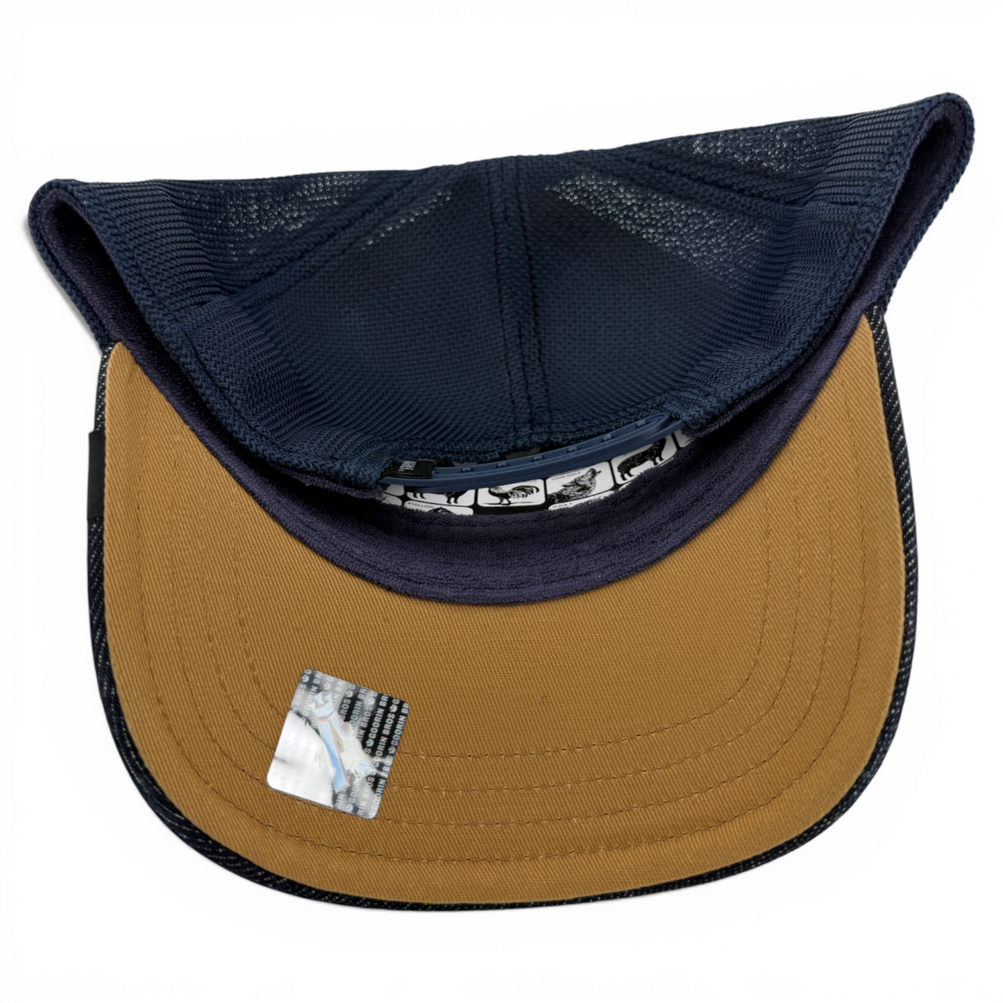 Goorin Bros The Killer Eagle Farm Denim Mesh Trucker Snapback Adjustable Hat Cap