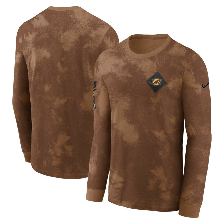Nike Dri-Fit Miami Dolphins 2023 Salute To Service Long Sleeve T-Shirt Men's S