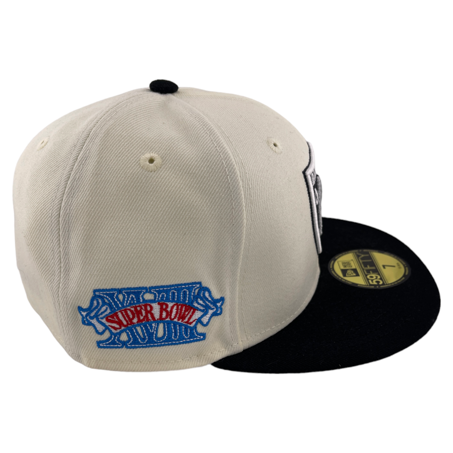 New Era Las Vegas Raiders NFL Superbowl XVIII Side Patch 59Fifty Fitted Hat Cap