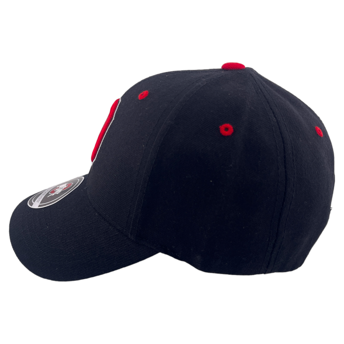 Ohio State University Buckeyes Black/Red Side Logo Adjustable Baseball Hat Cap