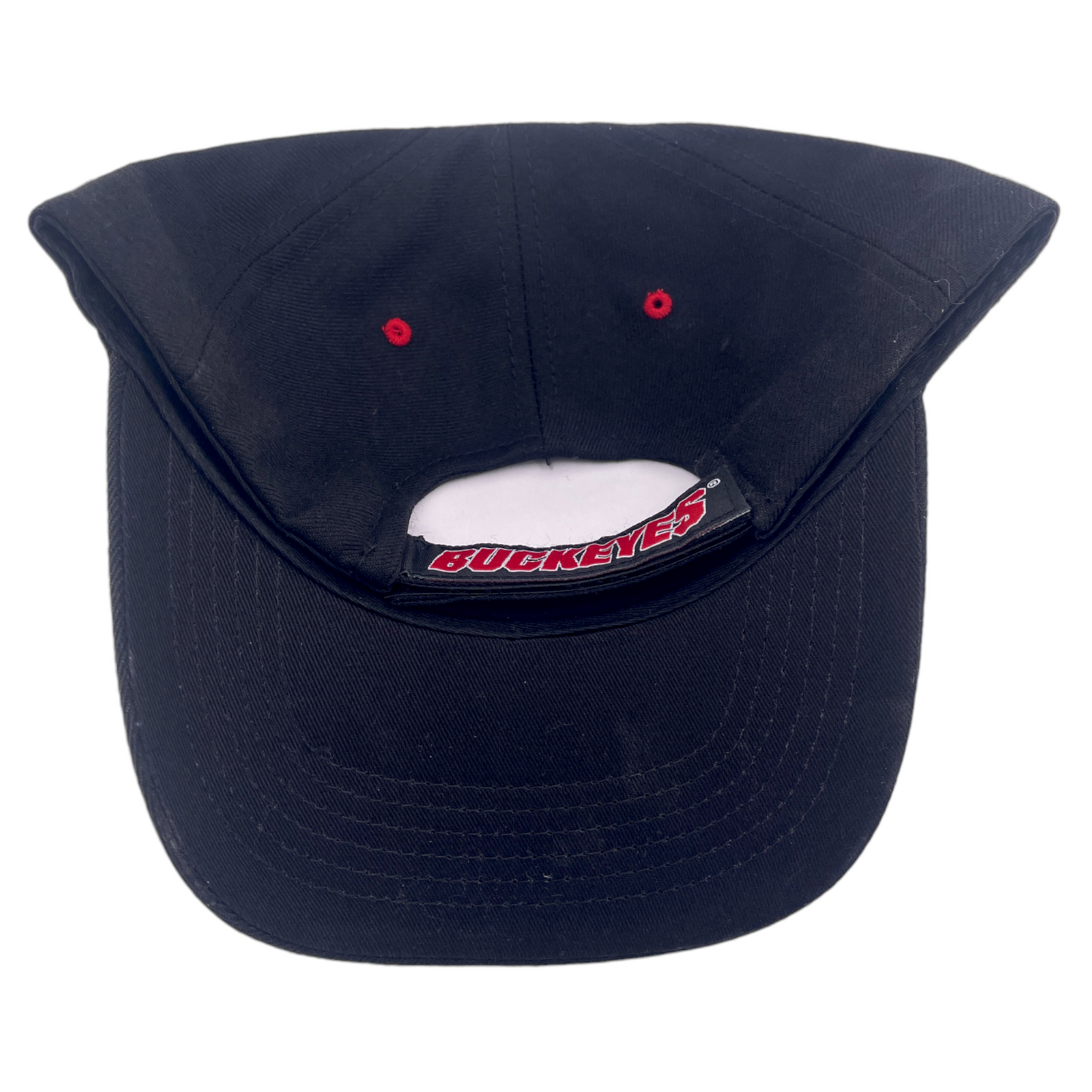 Ohio State University Buckeyes Black/Red Side Logo Adjustable Baseball Hat Cap