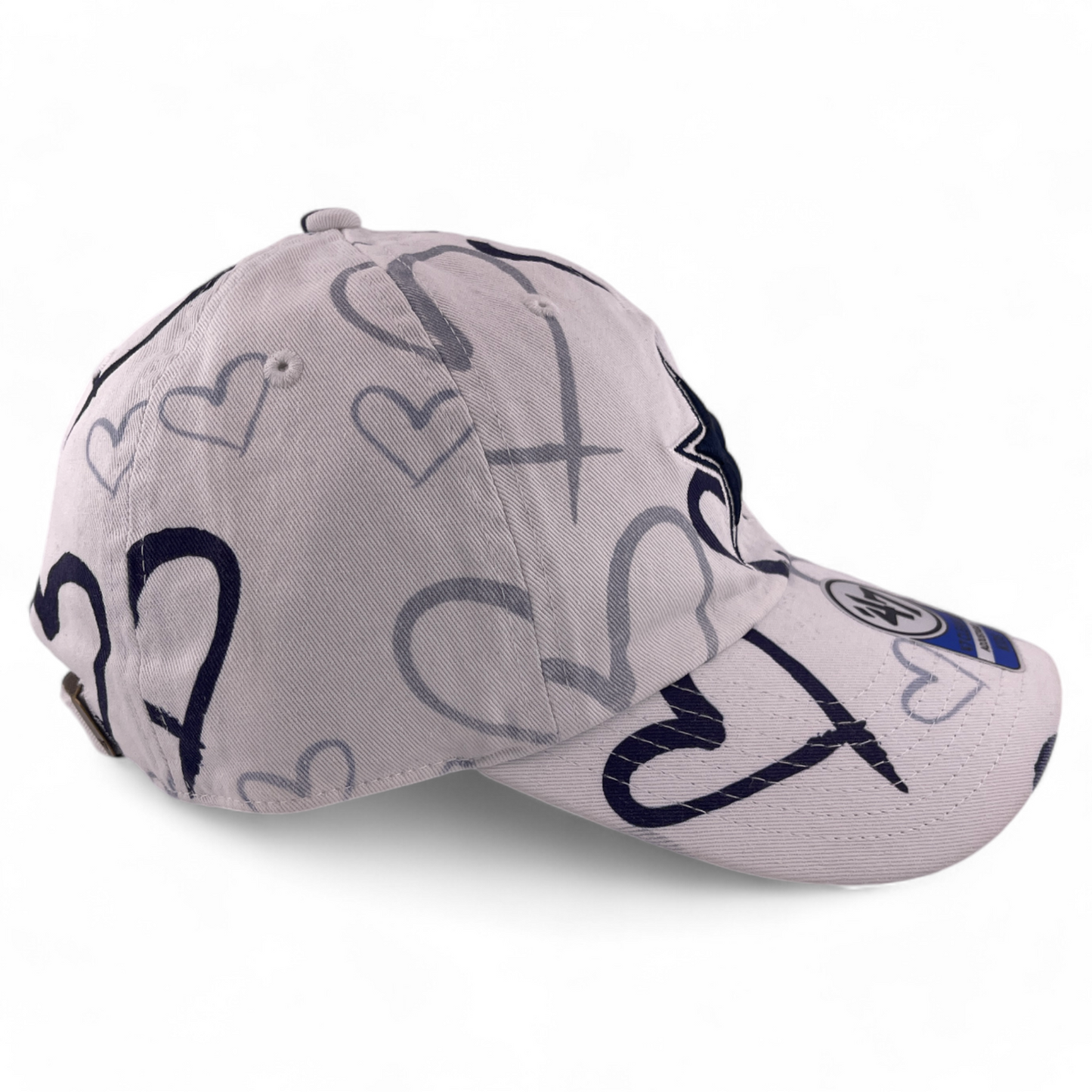 '47 Brand Dallas Cowboys NFL Girls Adore Hearts Kids Clean Up Adjustable Dad Hat