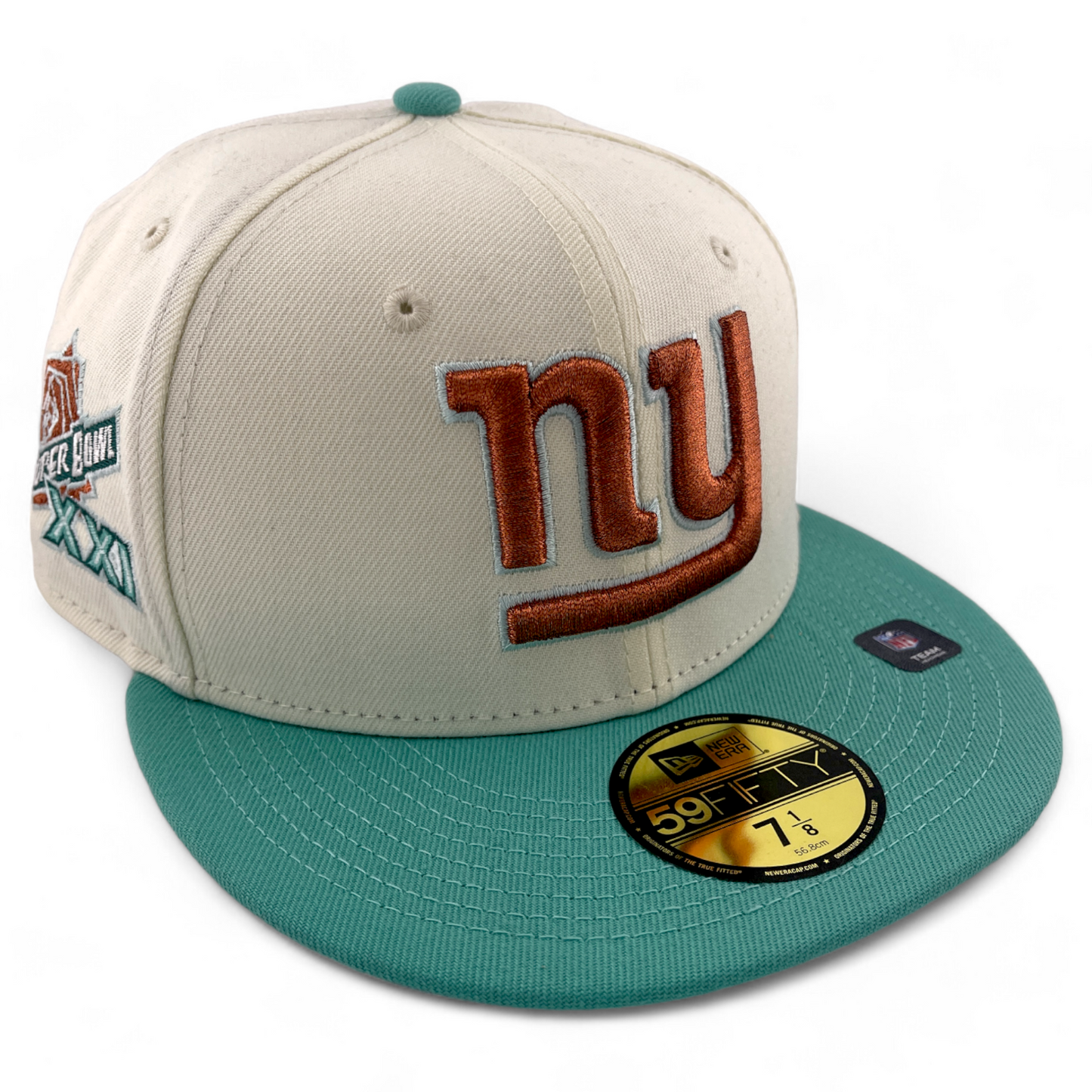 New Era New York Giants NFL City Icon Teal Super Bowl XXI 59Fifty Fitted Hat Cap