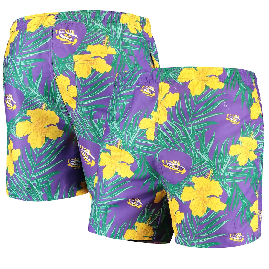 FOCO Louisiana State University LSU Floral Island Palm Swim Trunks Men's Size XL