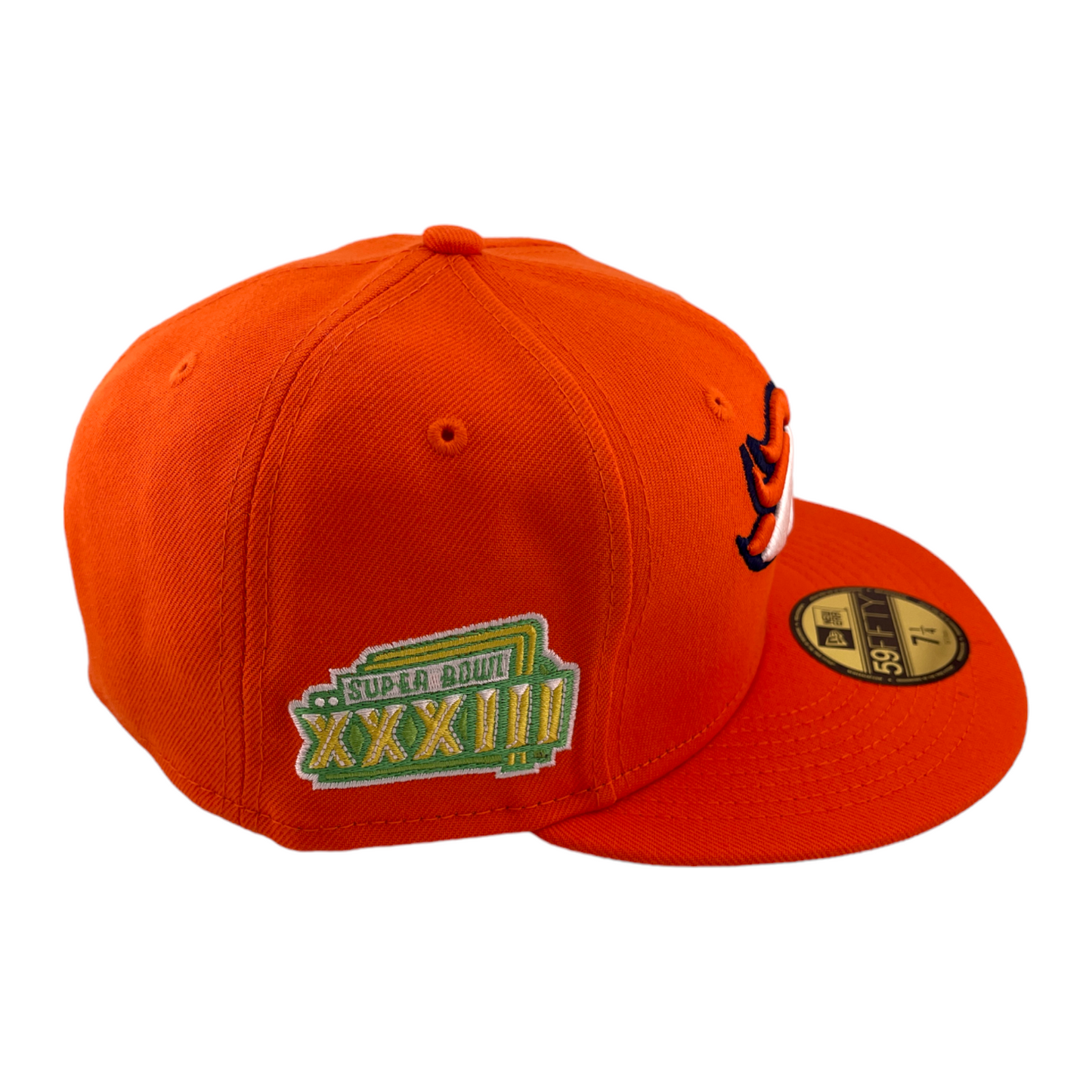 New Era Denver Broncos Super Bowl XXXIII Orange/Lime Green UV 59Fifty Fitted Hat Cap