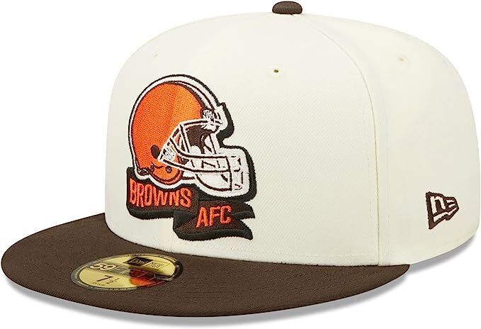 New Era Cleveland Browns 2022 Sideline NFL Cream 59FIFTY Fitted Hat Cap