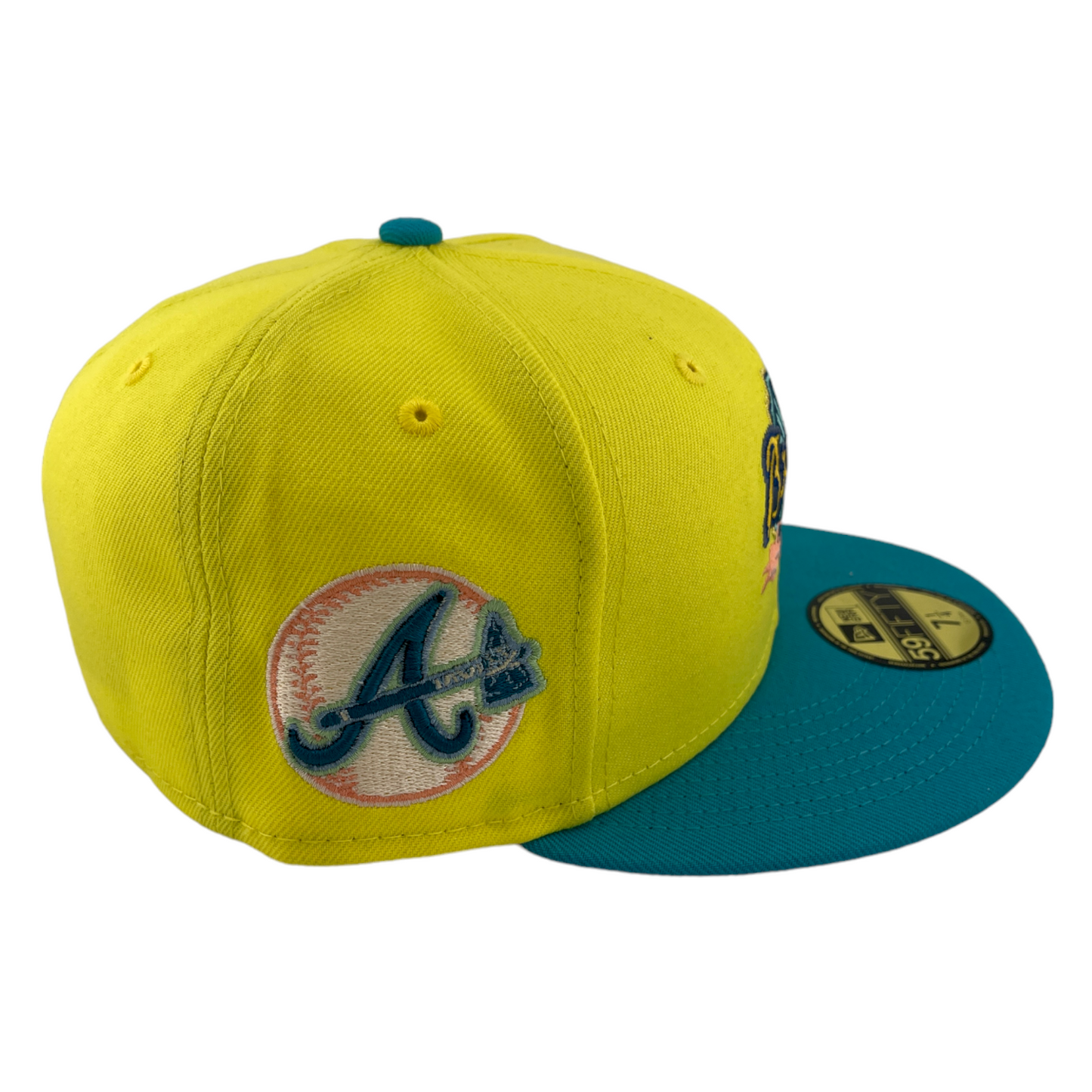New Era Atlanta Braves MLB Spring Training Logo Yellow/Teal 59Fifty Fitted Hat