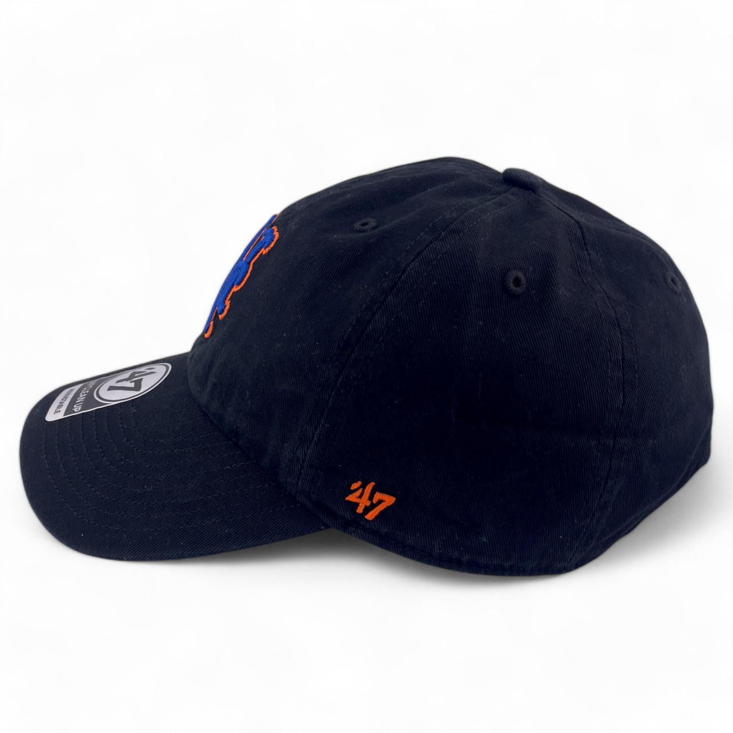 '47 Brand New York Mets MLB Black/Orange & Blue Clean Up Adjustable Dad Hat Cap