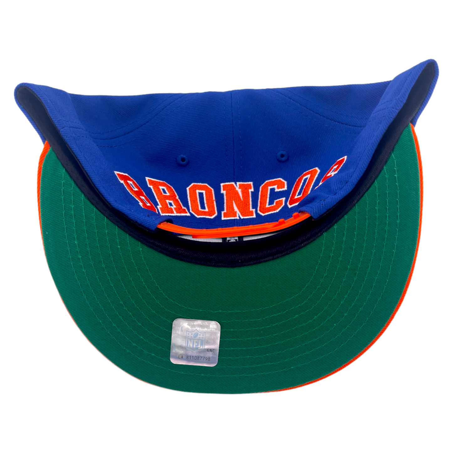 New Era Denver Broncos Throwback Logo Blue/Orange Green NFL 9FIFTY Snapback Hat Cap