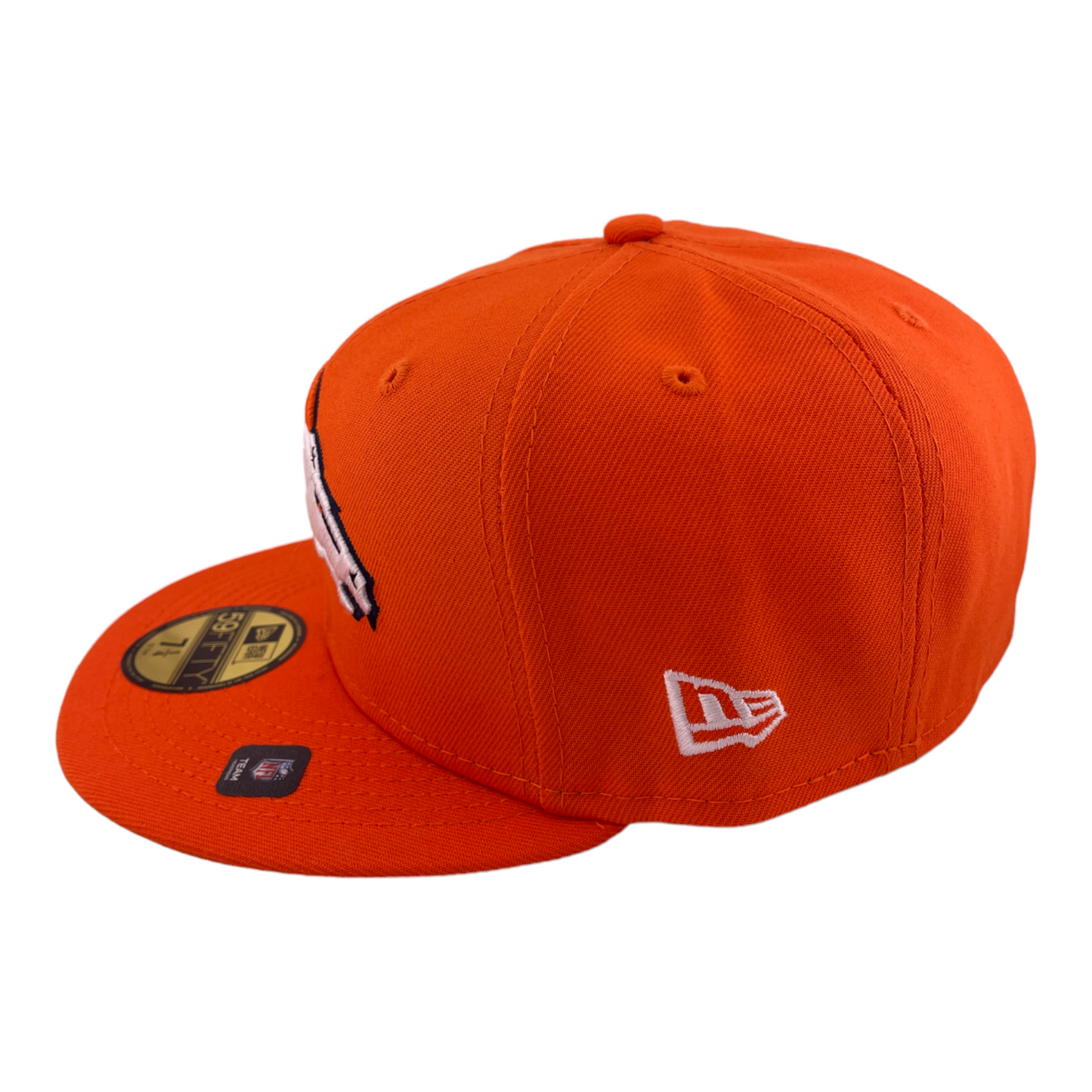 New Era Denver Broncos Side Stitch Name Logo Orange/Green UV 59FIFTY Fitted Hat Cap
