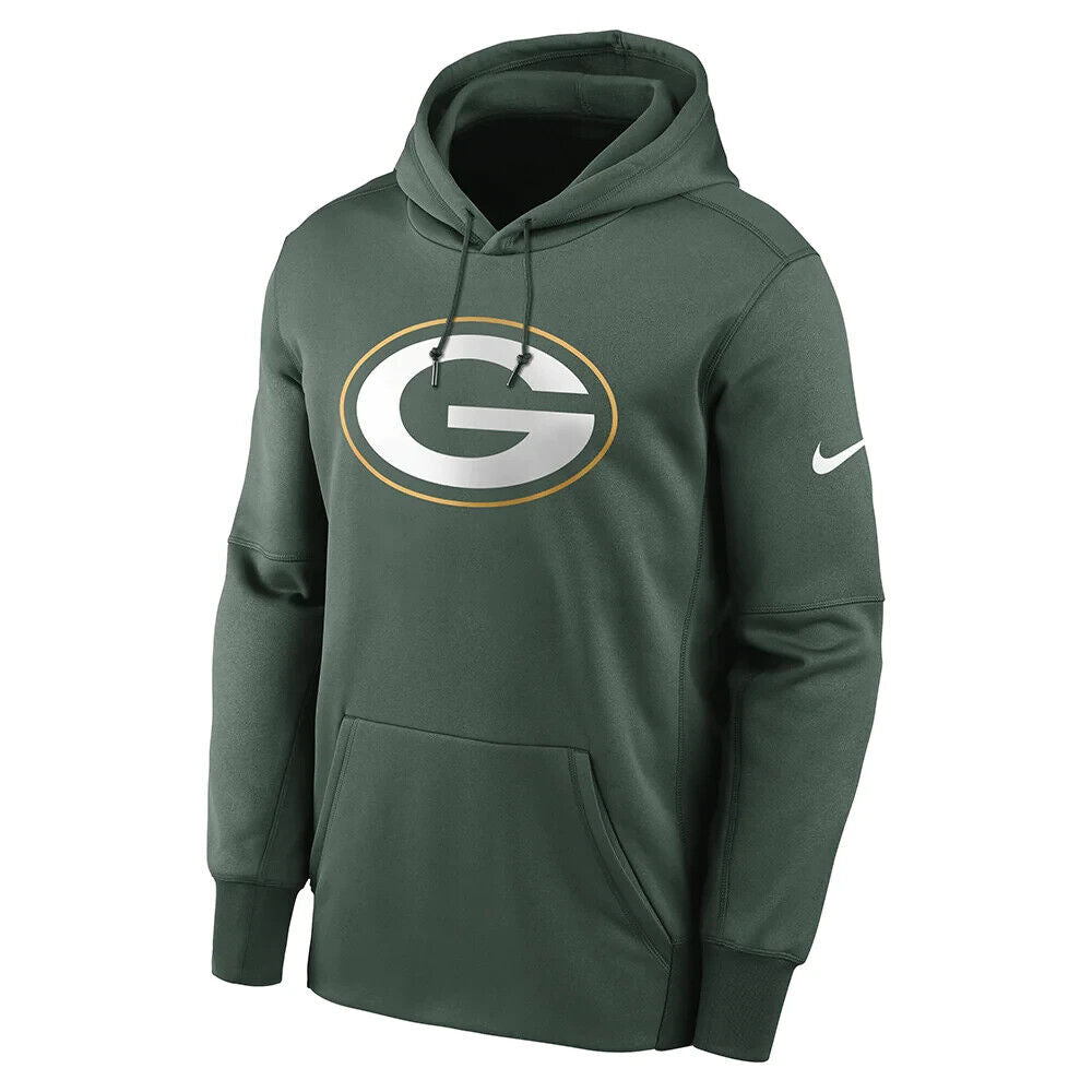 Nike Green Bay Packers Green Logo Dri-Fit Hoodie NFL NKAQ-3EE Men's