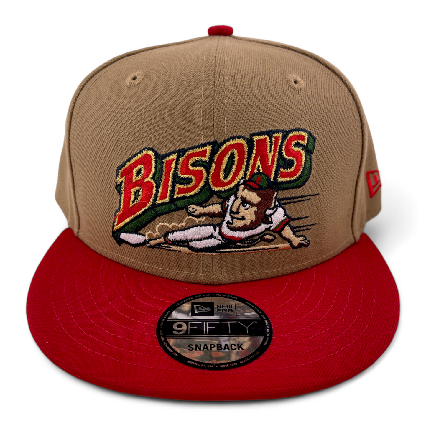 New Era Buffalo Bisons MiLB Tan/Red Re-Dub 9FIFTY Snapback Adjustable Hat Cap