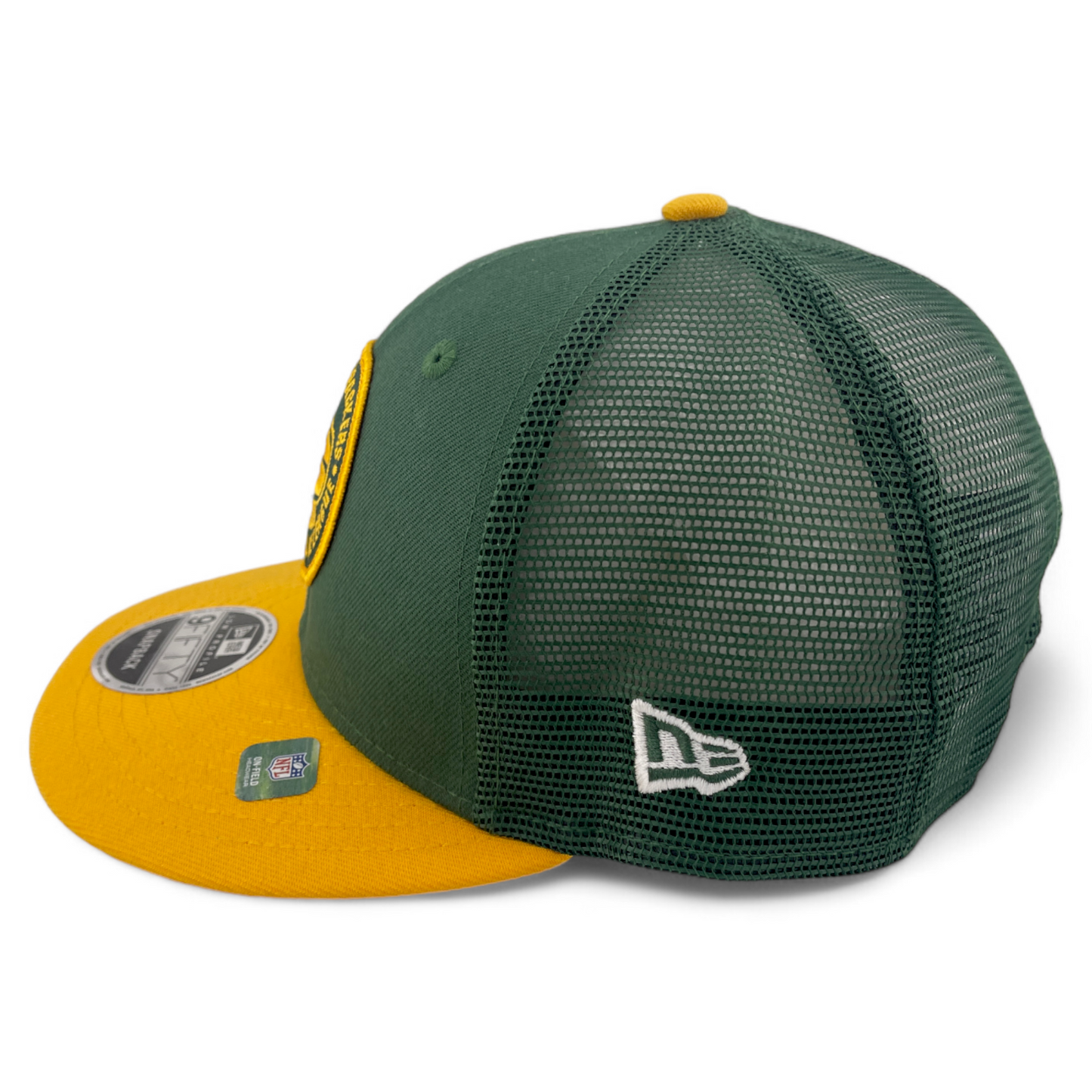 New Era Green Bay Packers NFL 2023 Sideline 9FIFTY Low Profile Mesh Snapback Hat