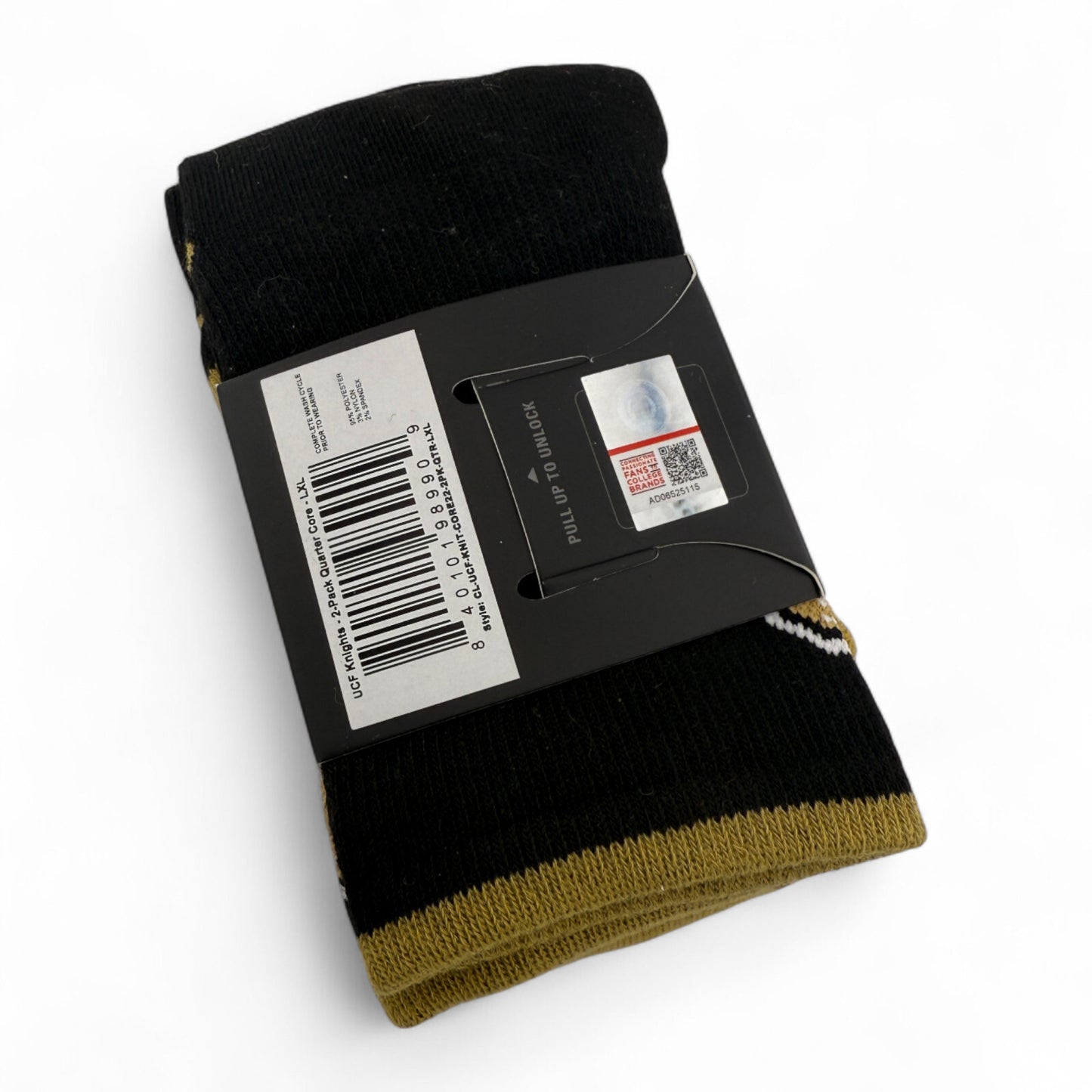 2-PACK Rock 'Em Socks University of Central Florida Knights Super Fan Size L/XL